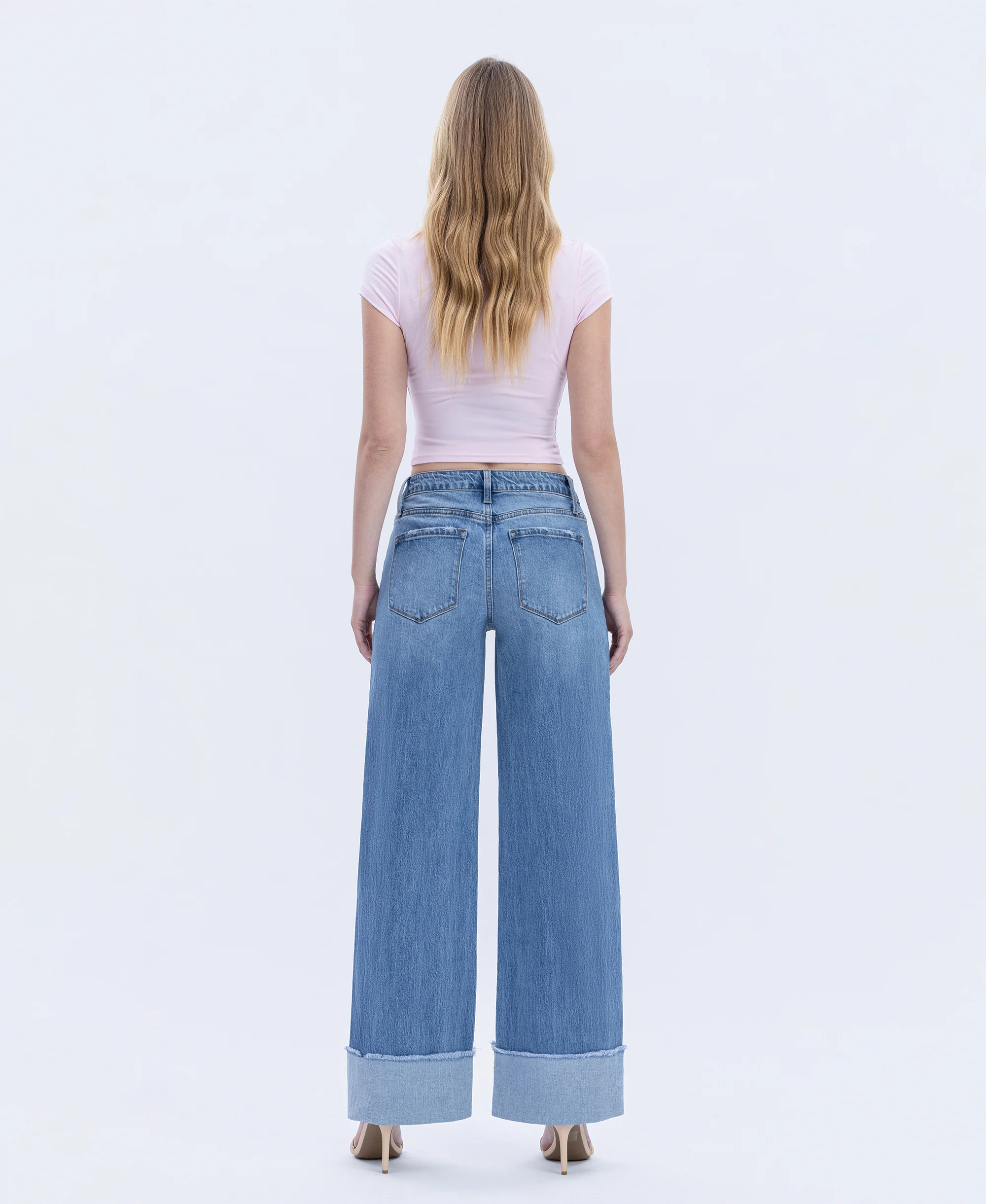 Adore You - High Rise Cuffed Wide Leg Jeans - Image 2