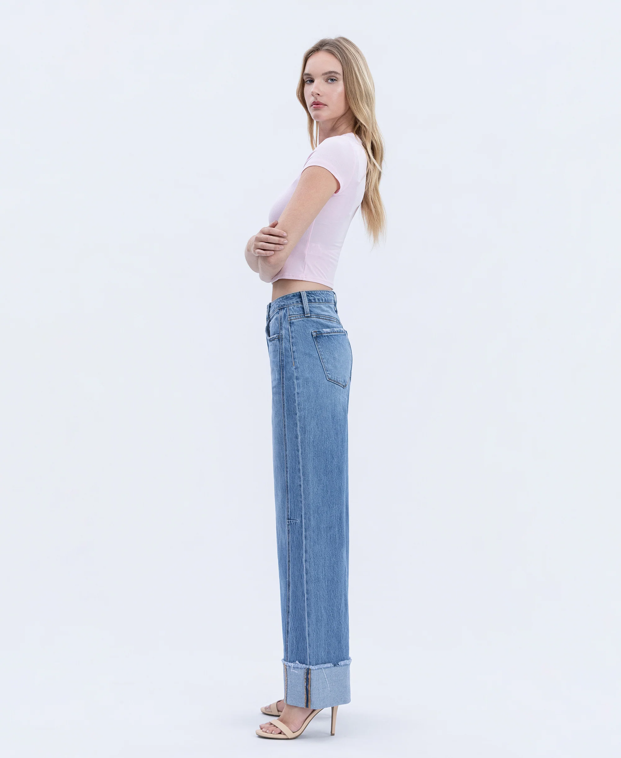 Adore You - High Rise Cuffed Wide Leg Jeans - Image 3