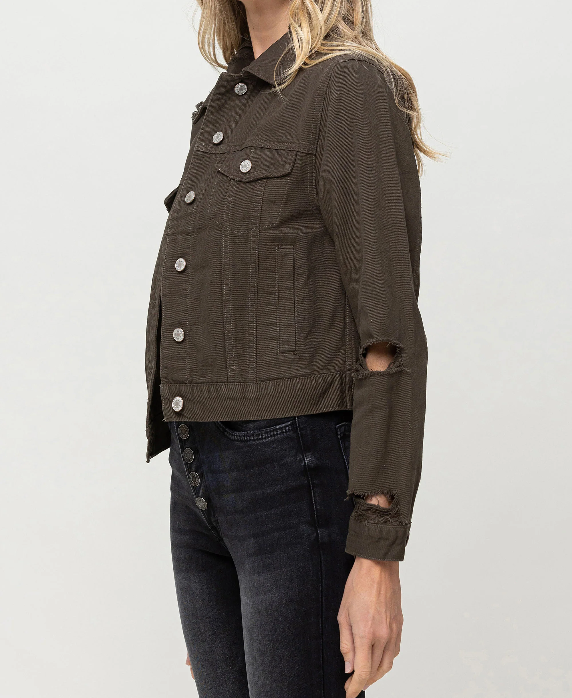 Amazonia - Distressed Olive Classic Fit Jacket - Image 3