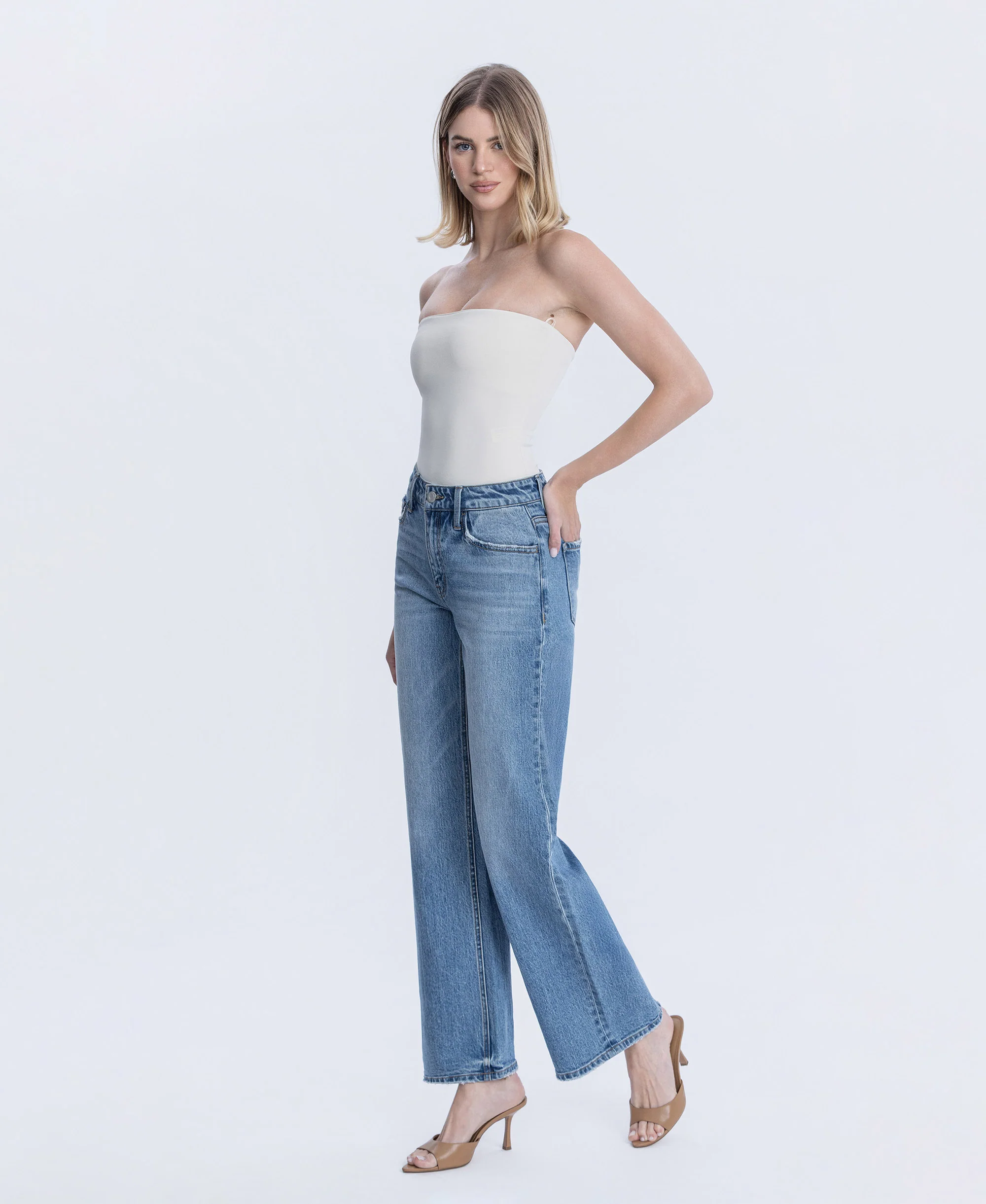 Astonishing - High Rise Full Length Wide Leg Jeans - Image 3
