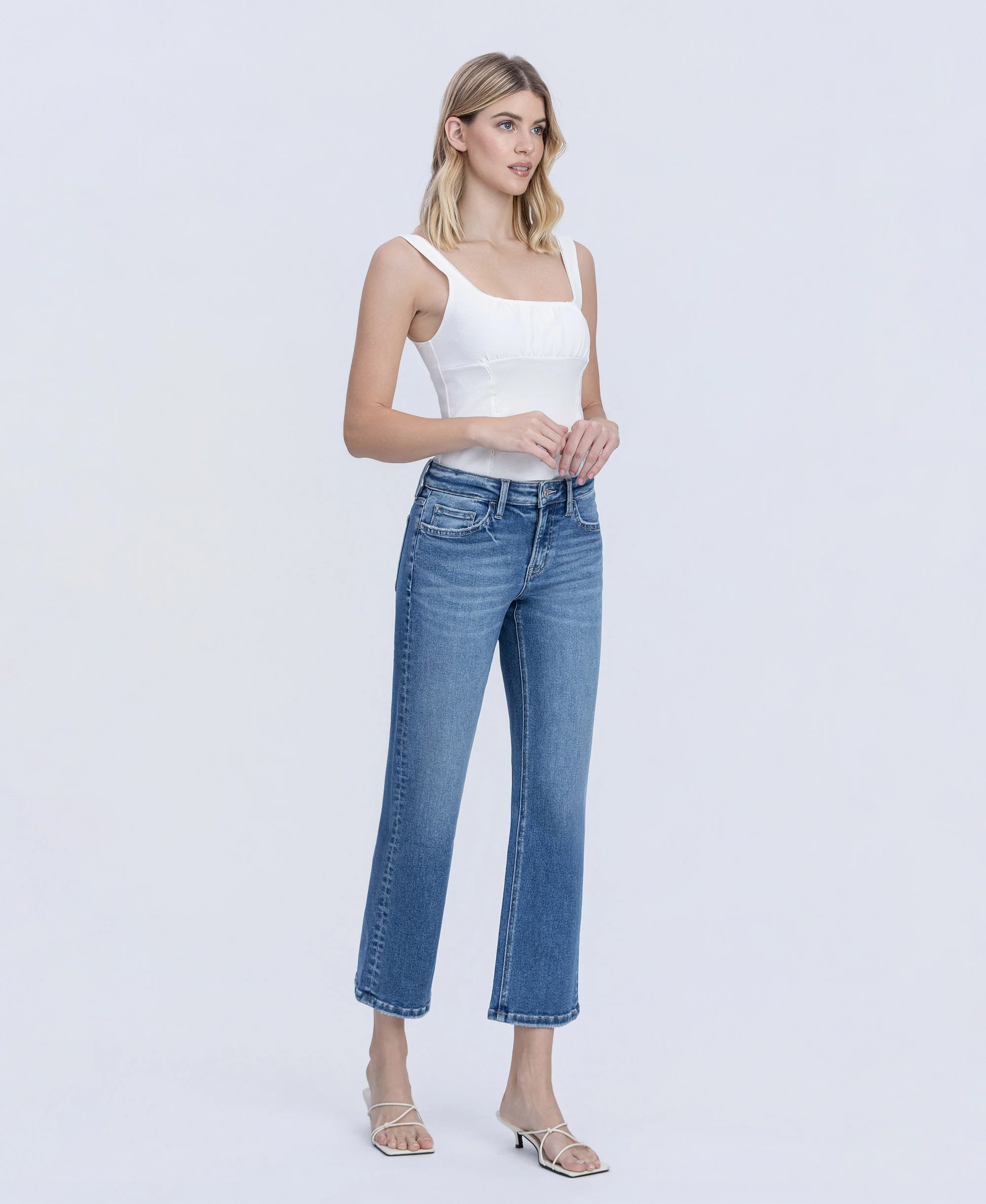 Aventurine - Mid Rise Ankle Straight Jeans - Image 4