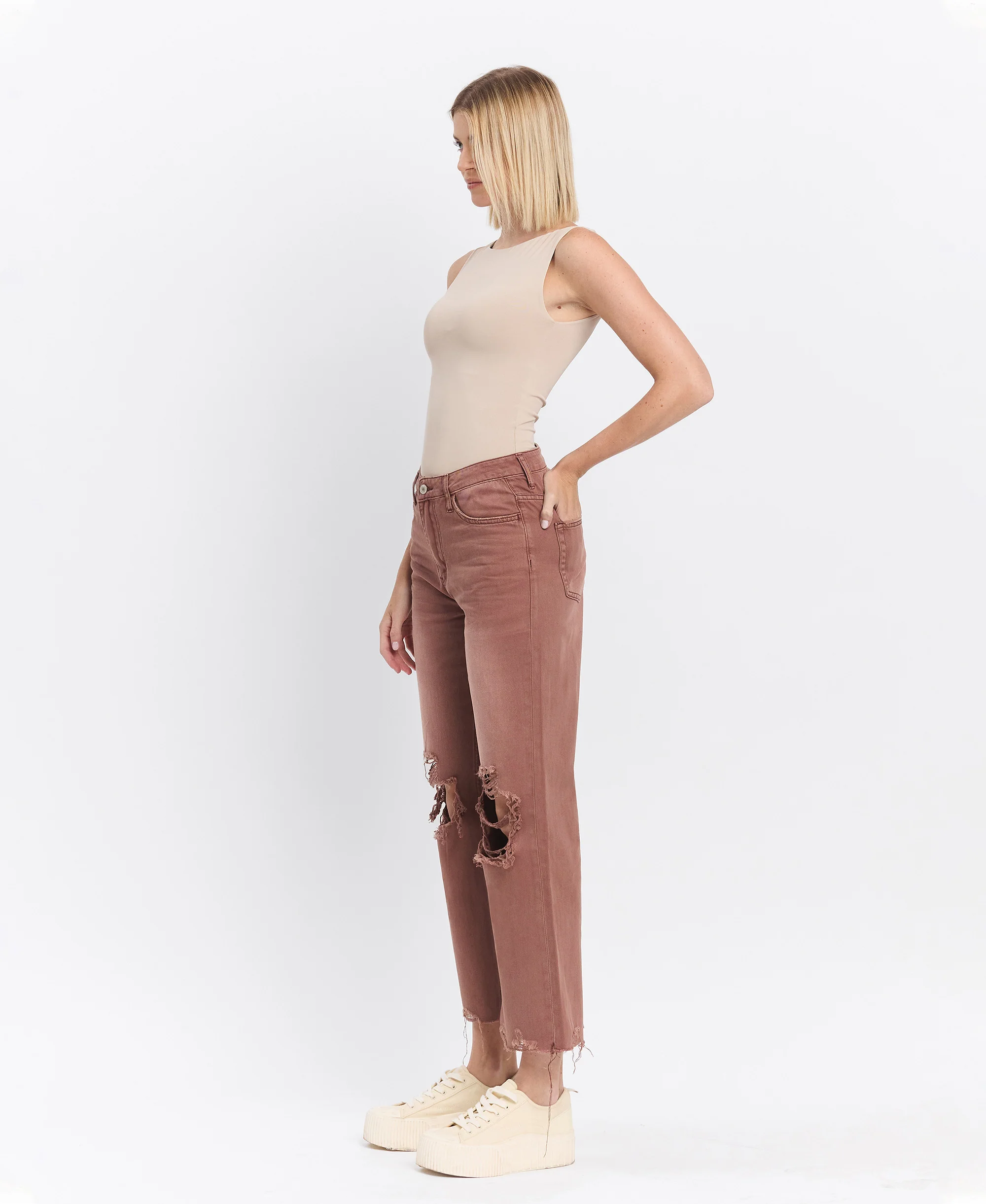 Aztec - Super High Rise 90s Vintage Crop Flare Jeans - Image 3