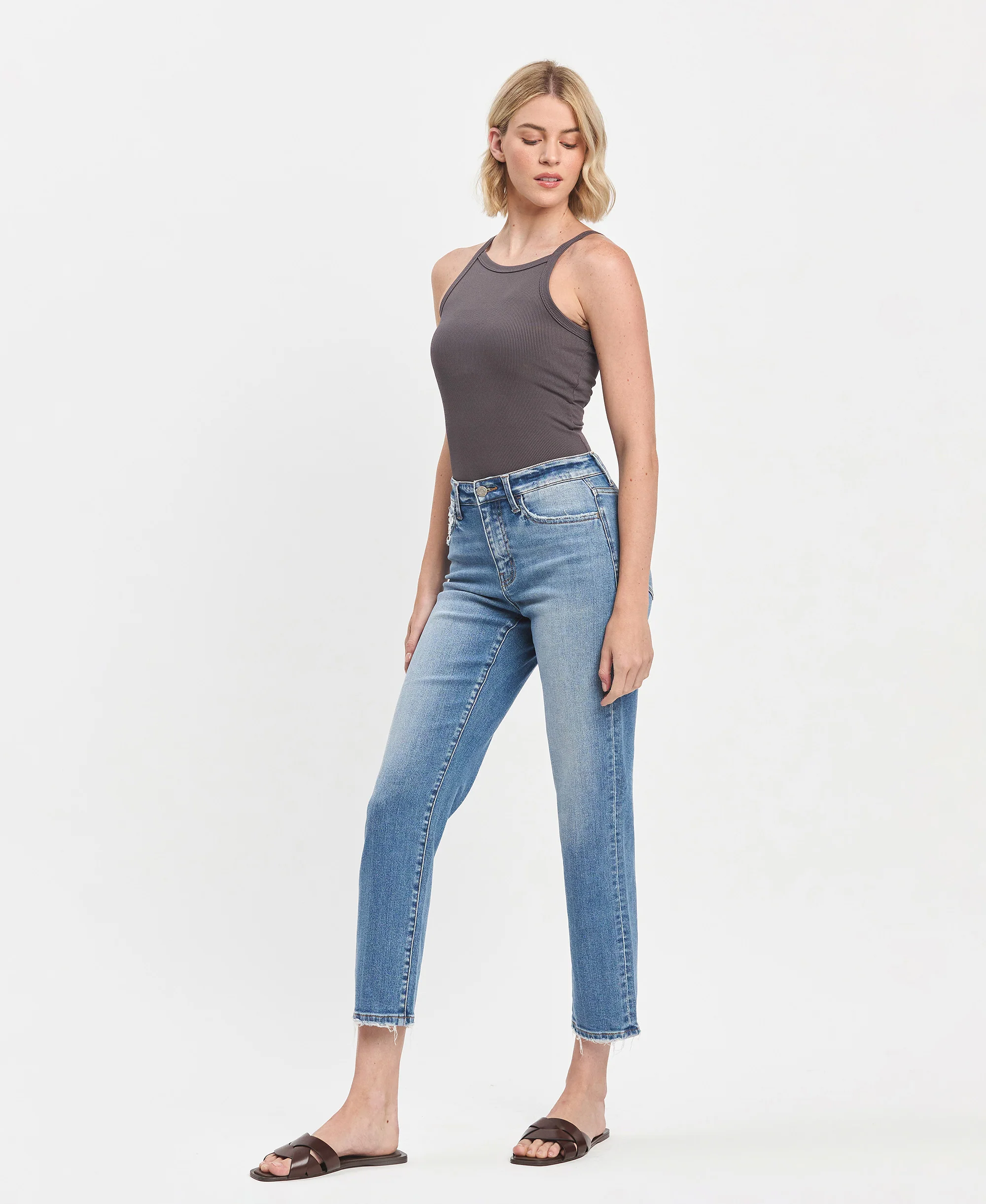 Bardot - High Rise Tapered Ankle Straight Jeans - Image 3