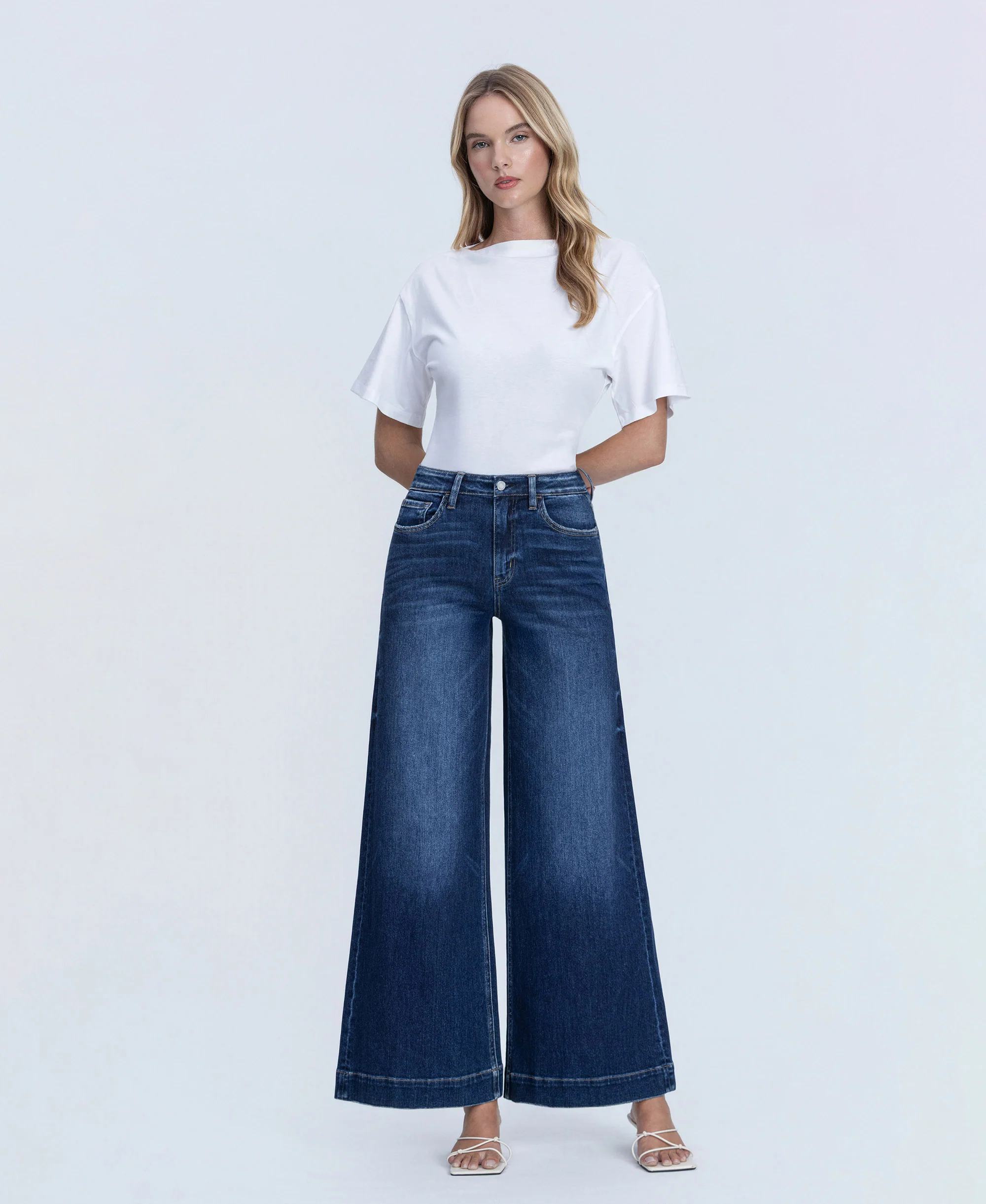 Beaming - High Rise Fused Waistband Palazzo Jeans - Image 4
