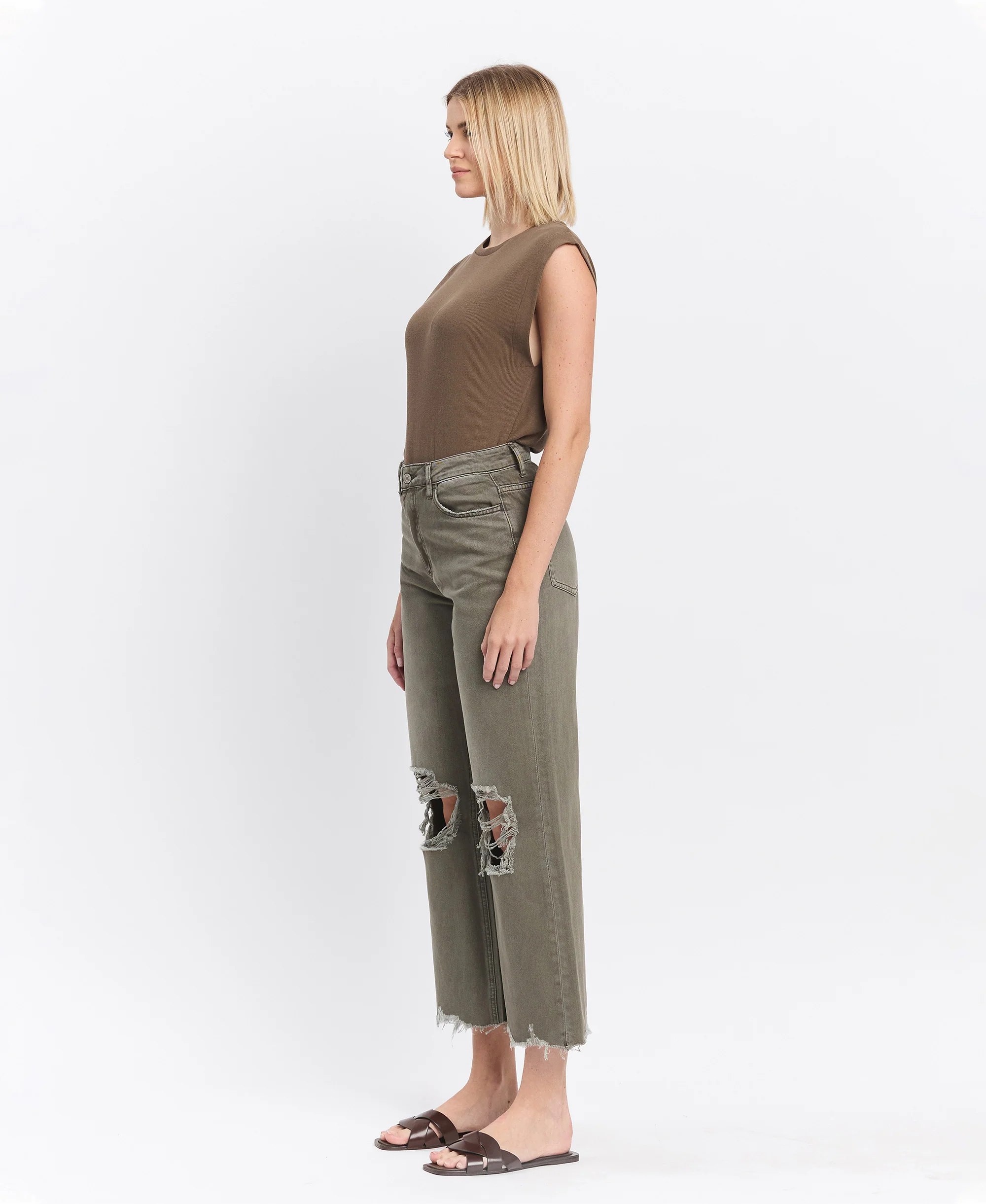 Beetle - Super High Rise 90s Vintage Crop Flare Jeans - Image 3