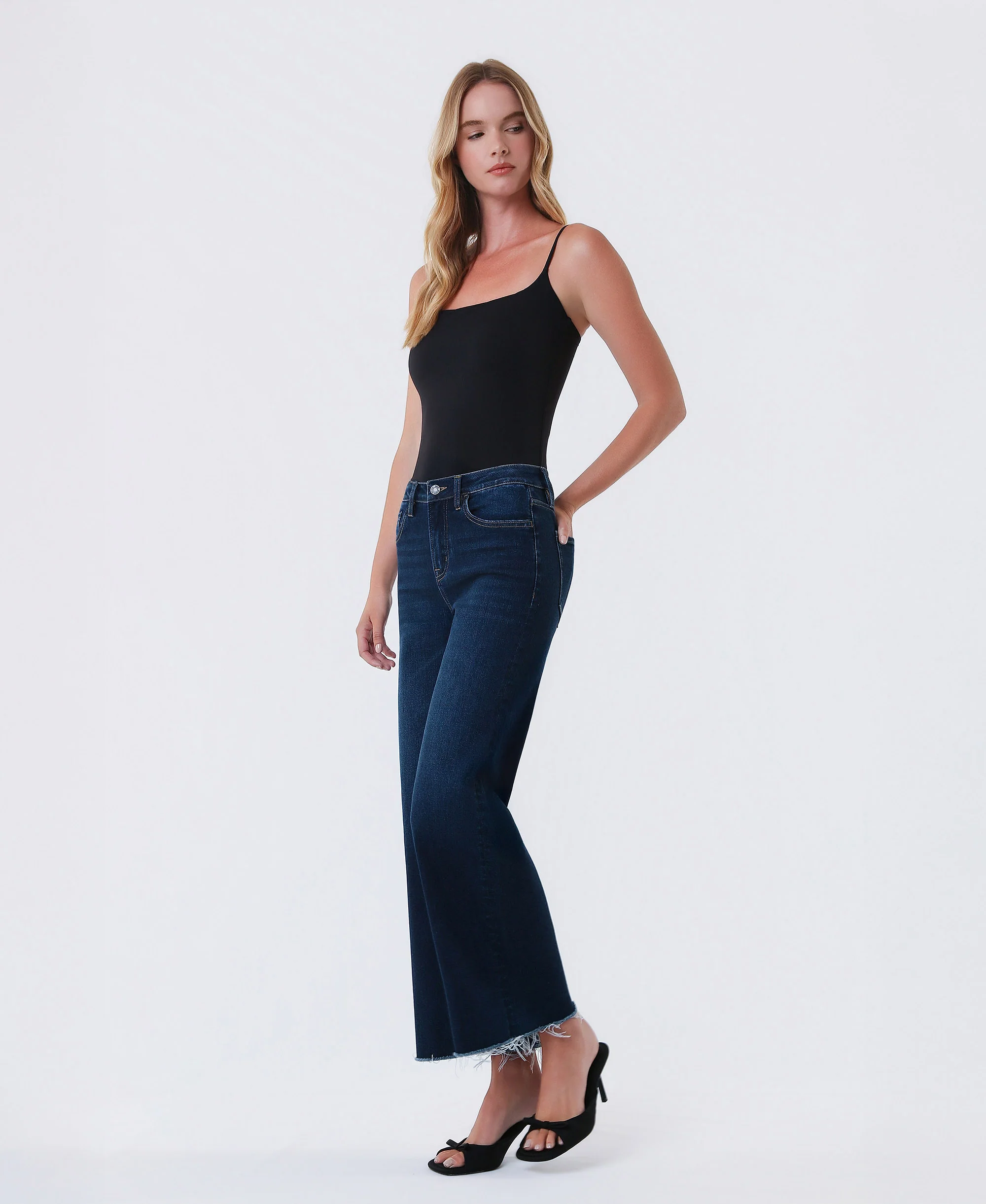 Blissful Spring - High Rise Ankle Wide Leg Jeans - Image 3