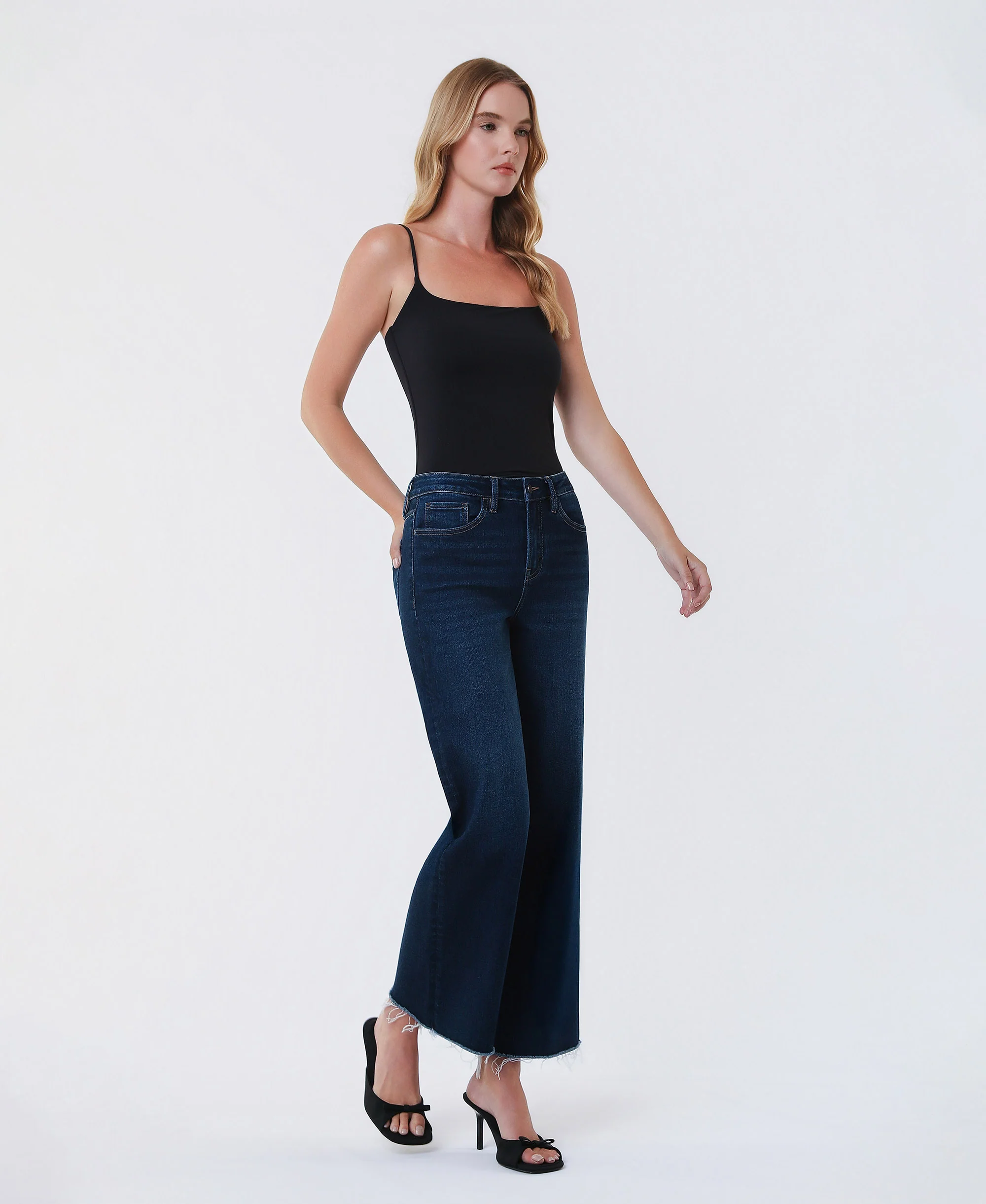 Blissful Spring - High Rise Ankle Wide Leg Jeans - Image 4