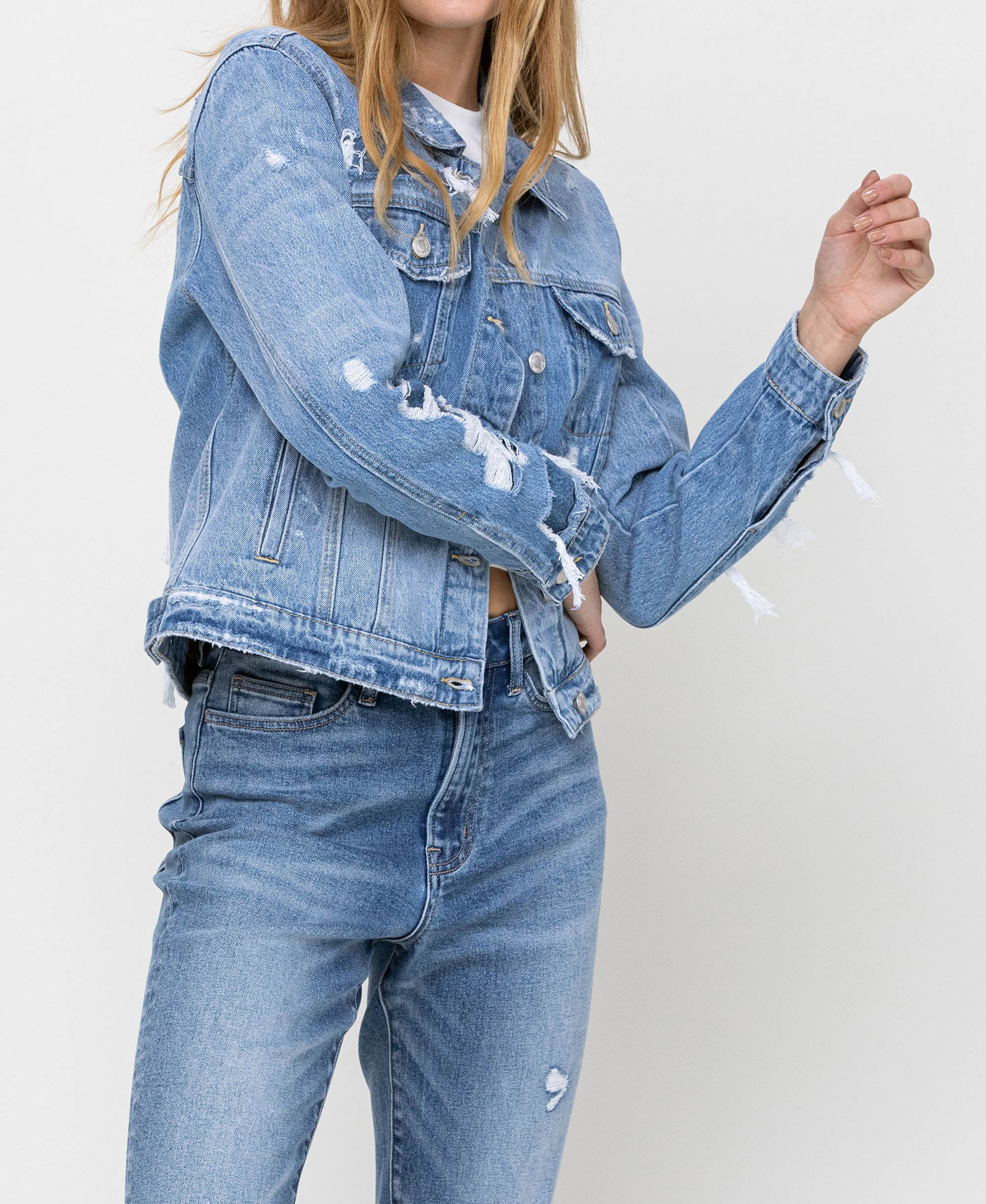 Blue Soul - Distressed Classic Denim Jacket - Image 3