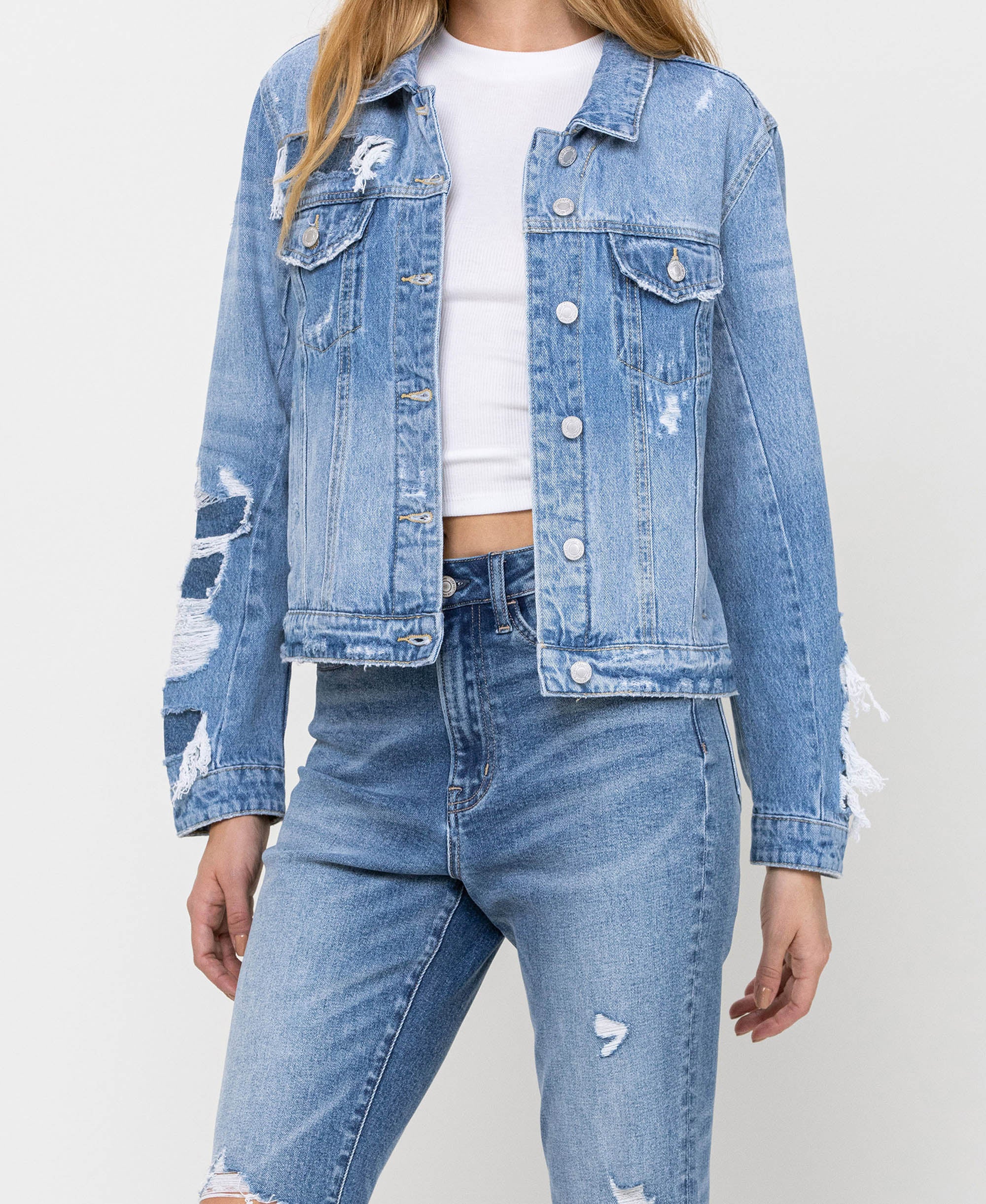 Blue Soul - Distressed Classic Denim Jacket - Image 5