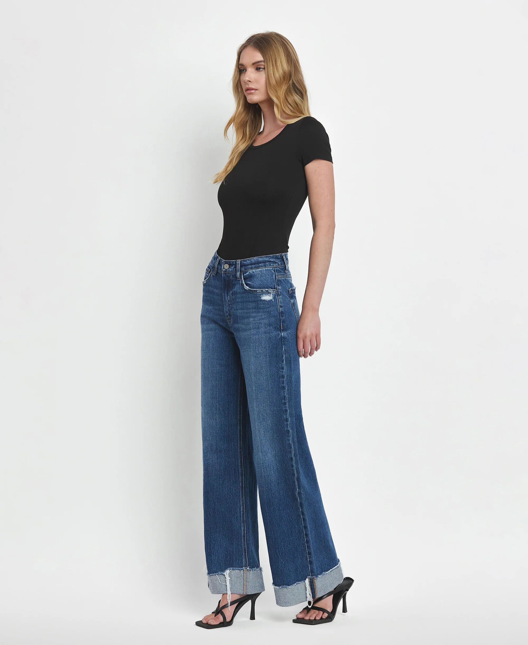 Brilliance - Super High Rise Cuffed Baggy Wide Leg Jeans - Image 3
