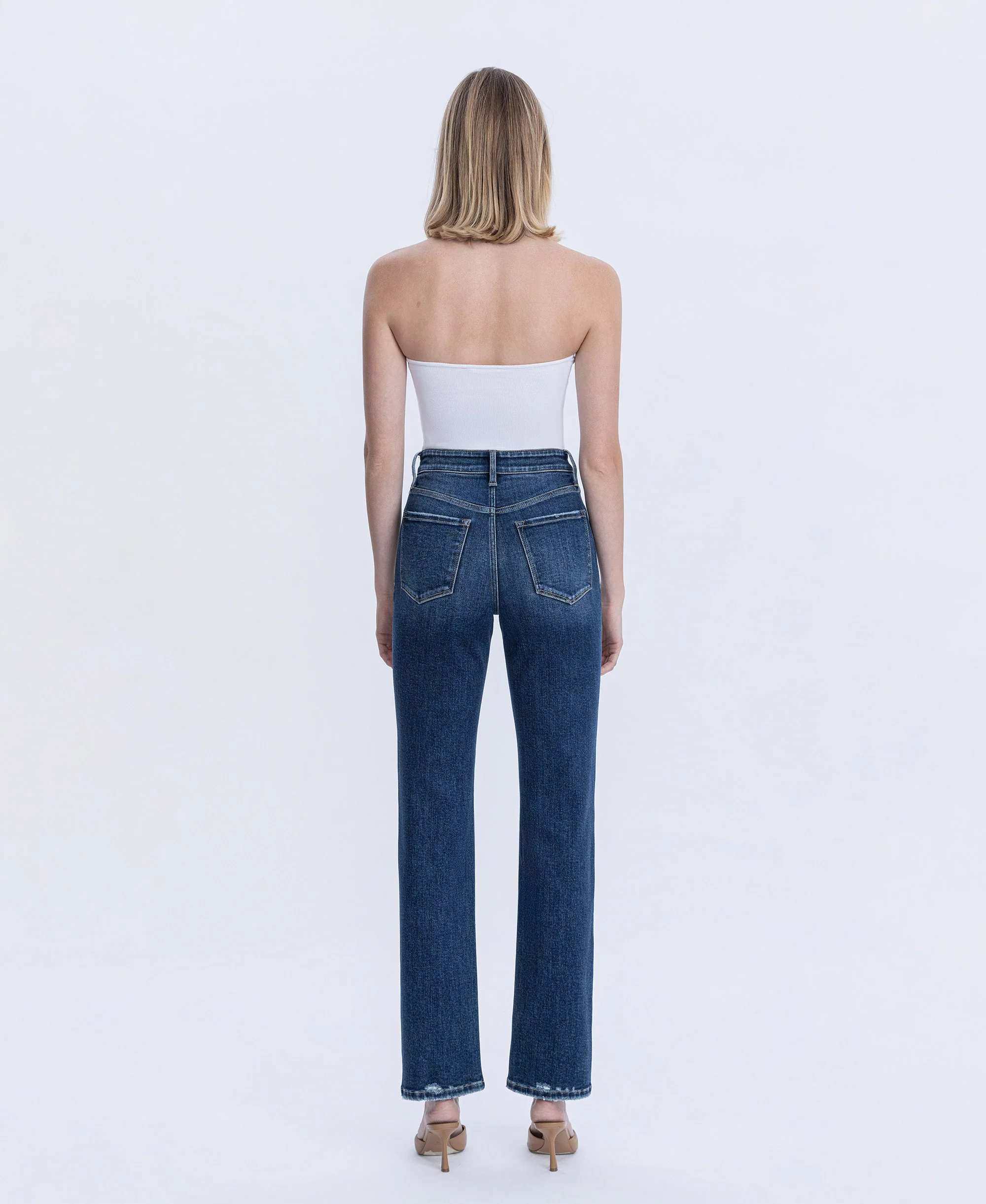 Celestial Glow - High Rise Full Length Straight Jeans - Image 2