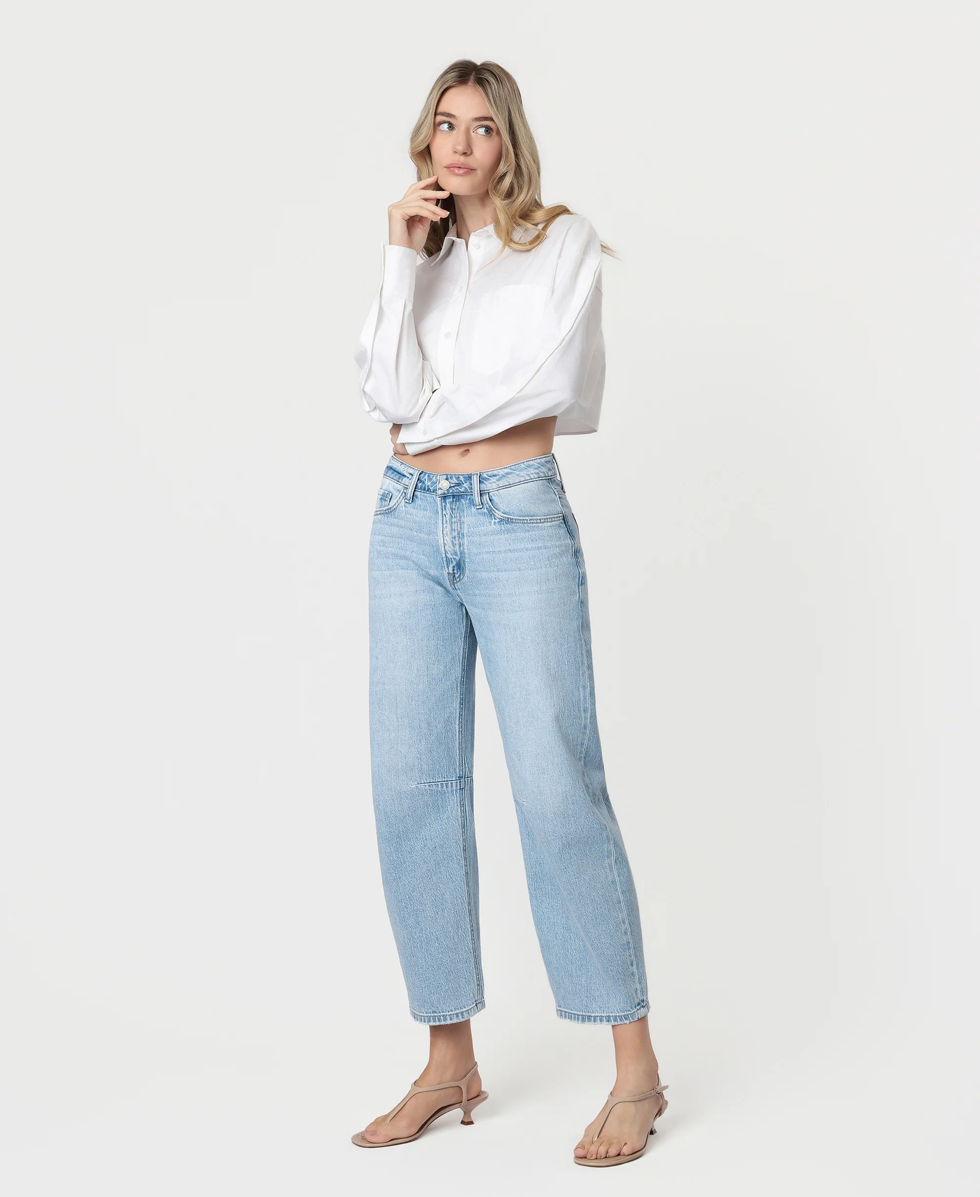Charm - High Rise Wide Barrel Jeans - Image 3
