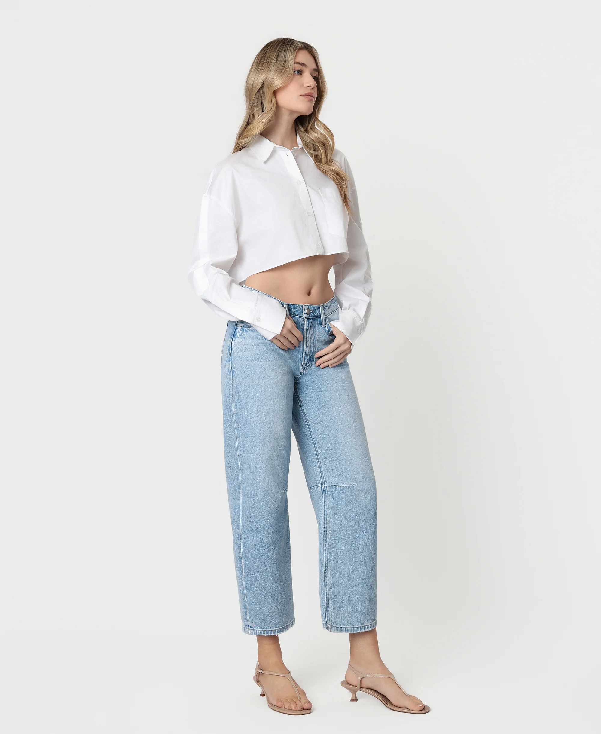 Charm - High Rise Wide Barrel Jeans - Image 4