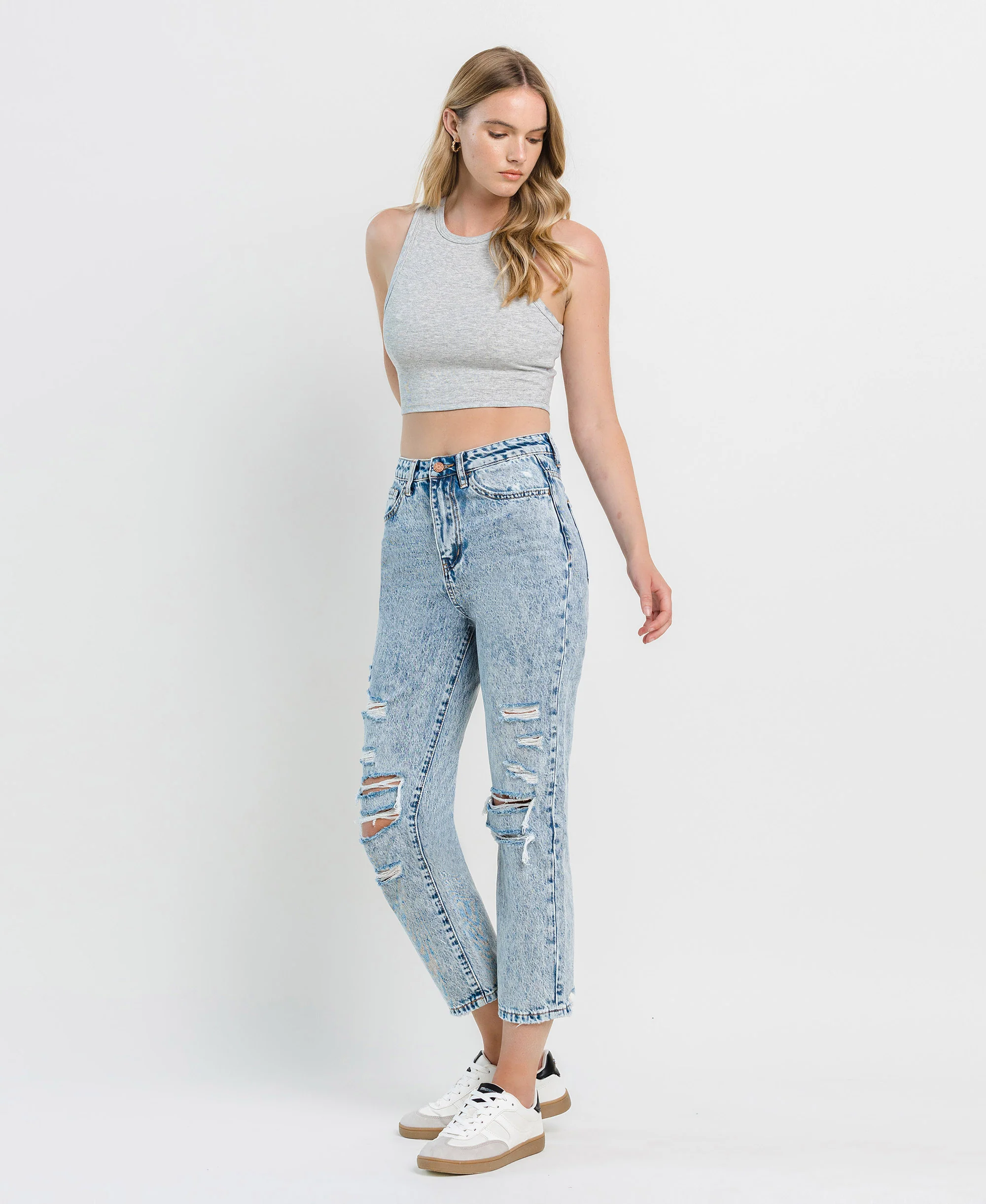 Clear Sky - Super High Rise 90's Vintage Straight Jeans - Image 3