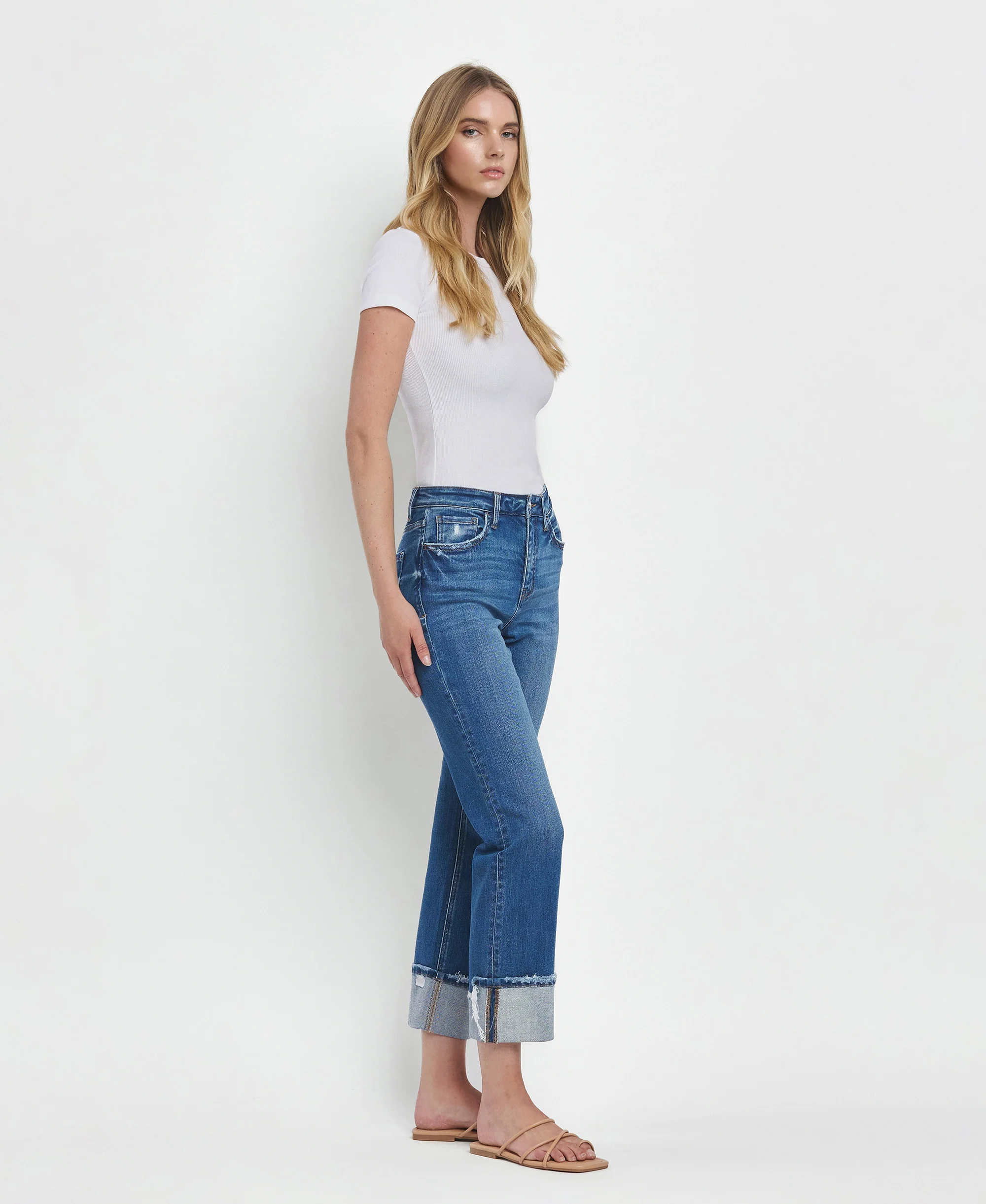 Daphne - High Rise Cuffed Straight Jeans - Image 5