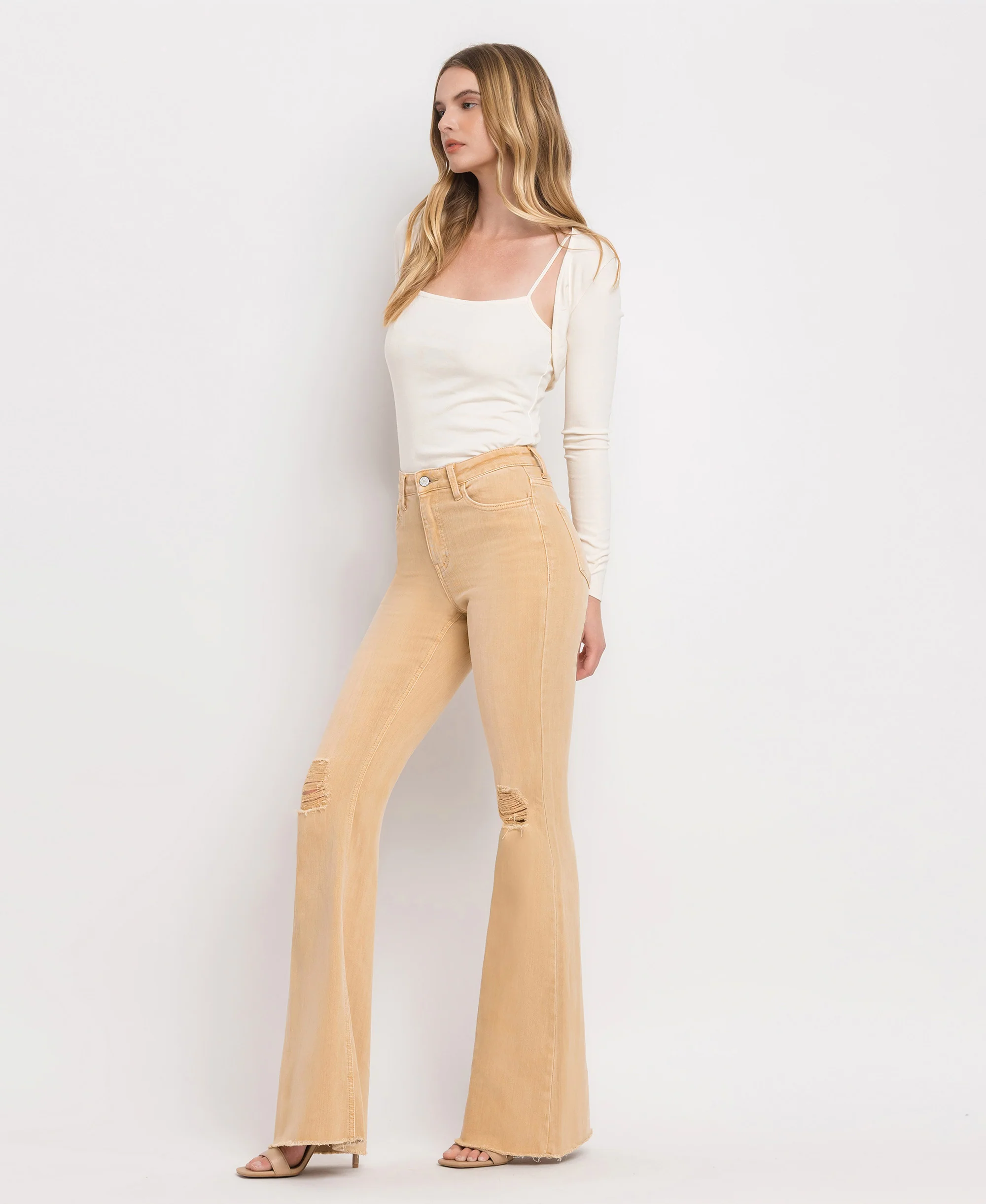 Dew Drop - High Rise Flare Jeans - Image 3