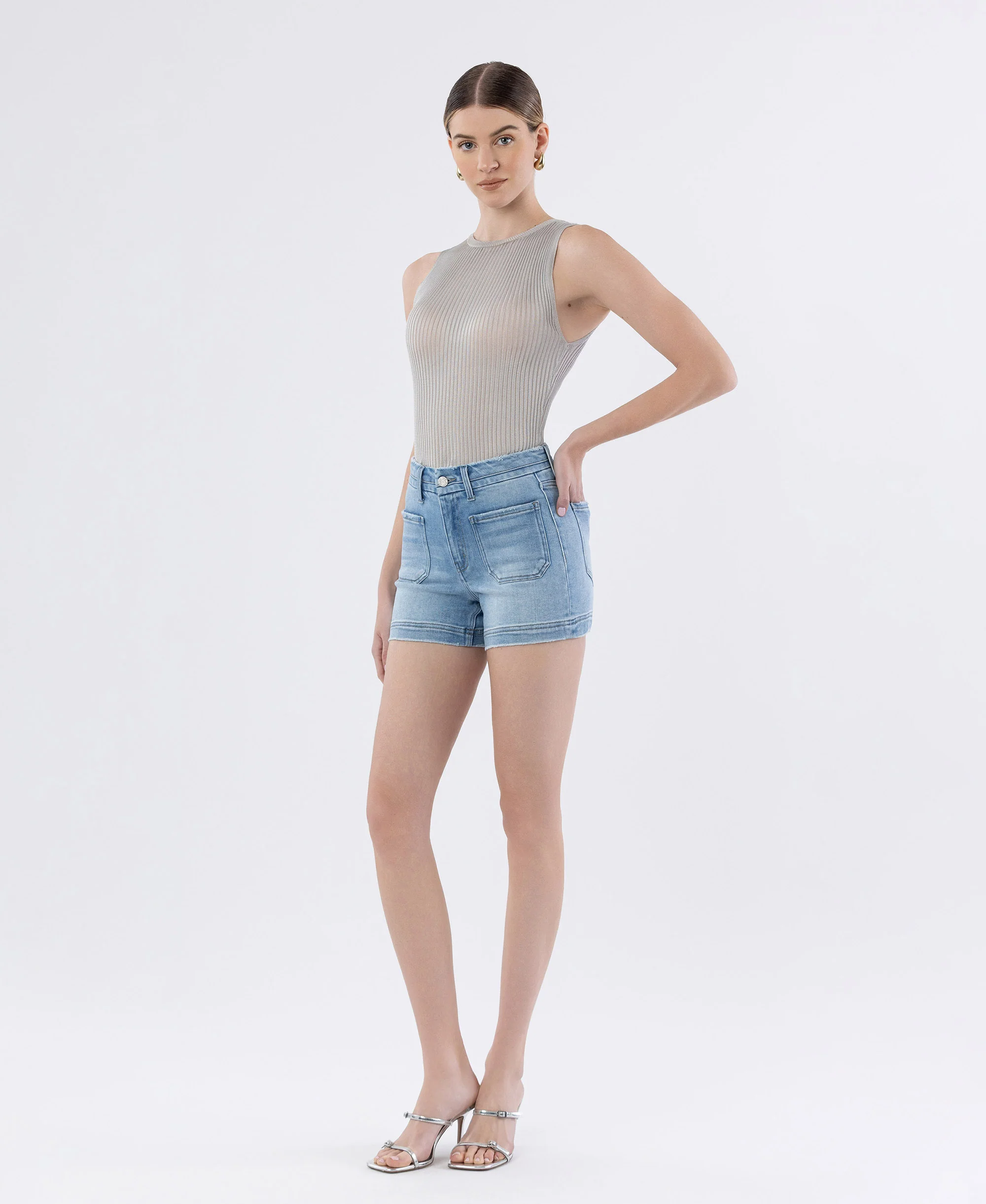 Dutifully - High Rise Seamless Waistband Denim Shorts - Image 3