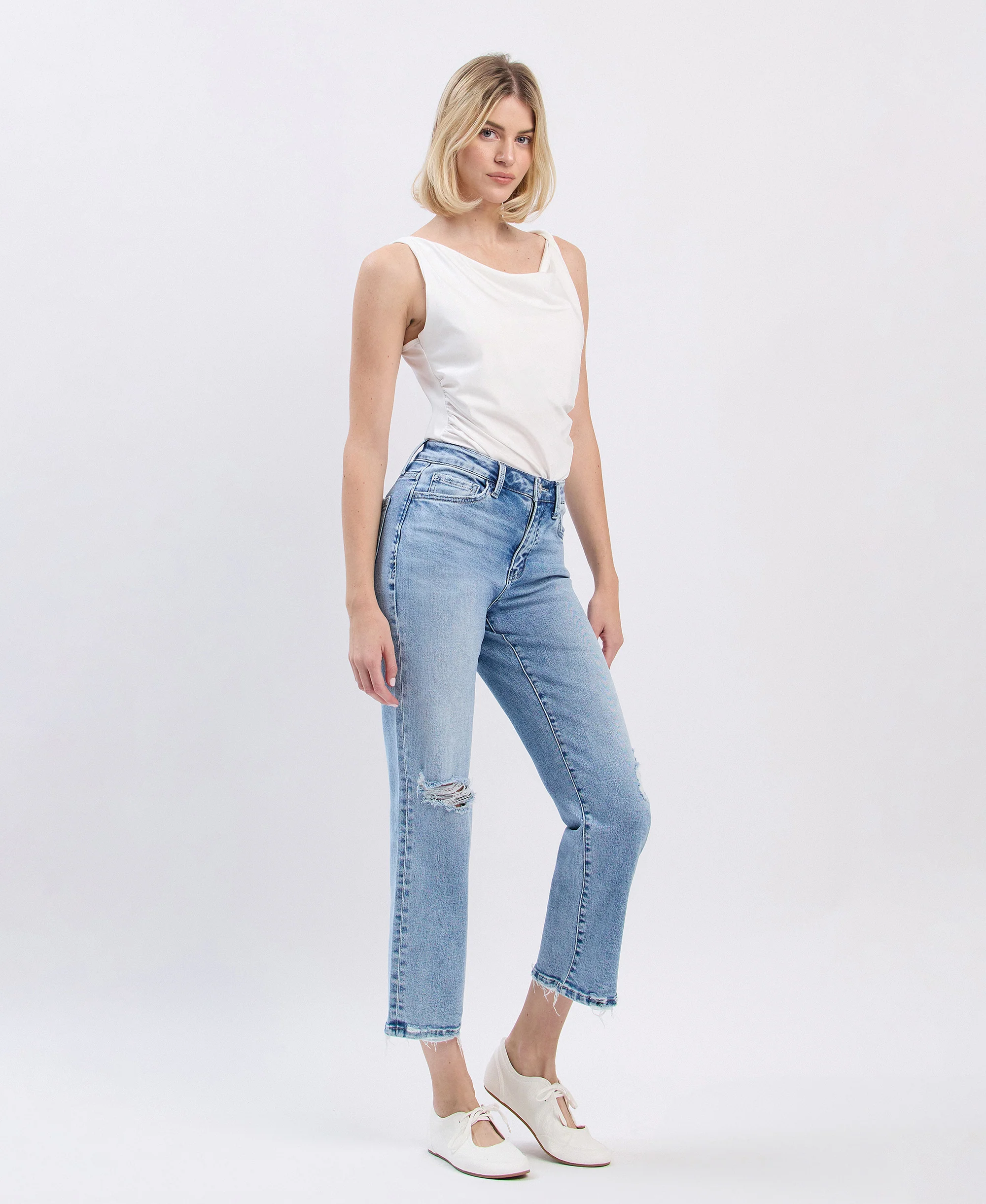 Eco Friendly - High Rise Ankle Straight Jeans - Image 4
