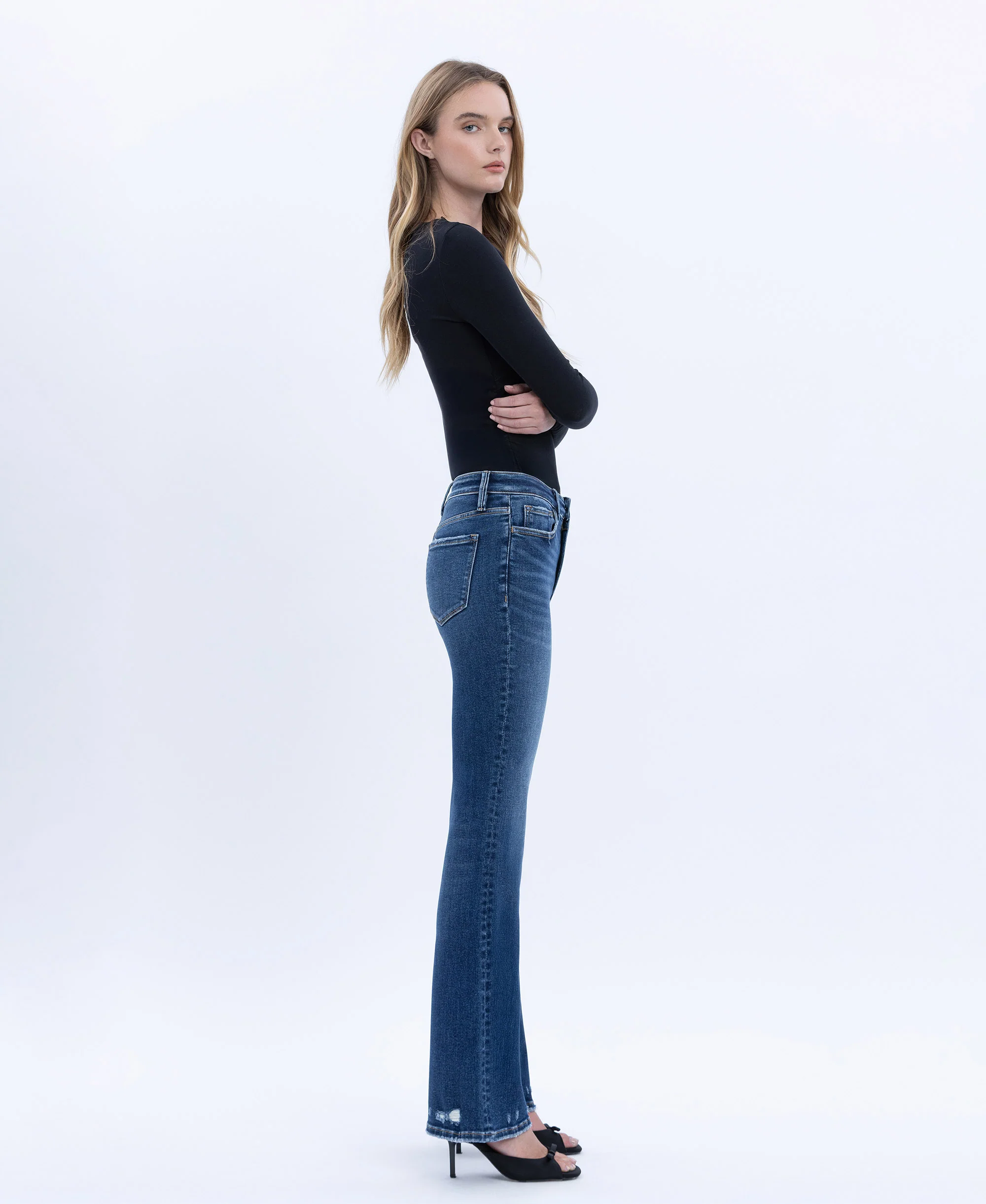 Elegant Jewel - High Rise Full Length Bootcut Jeans - Image 4