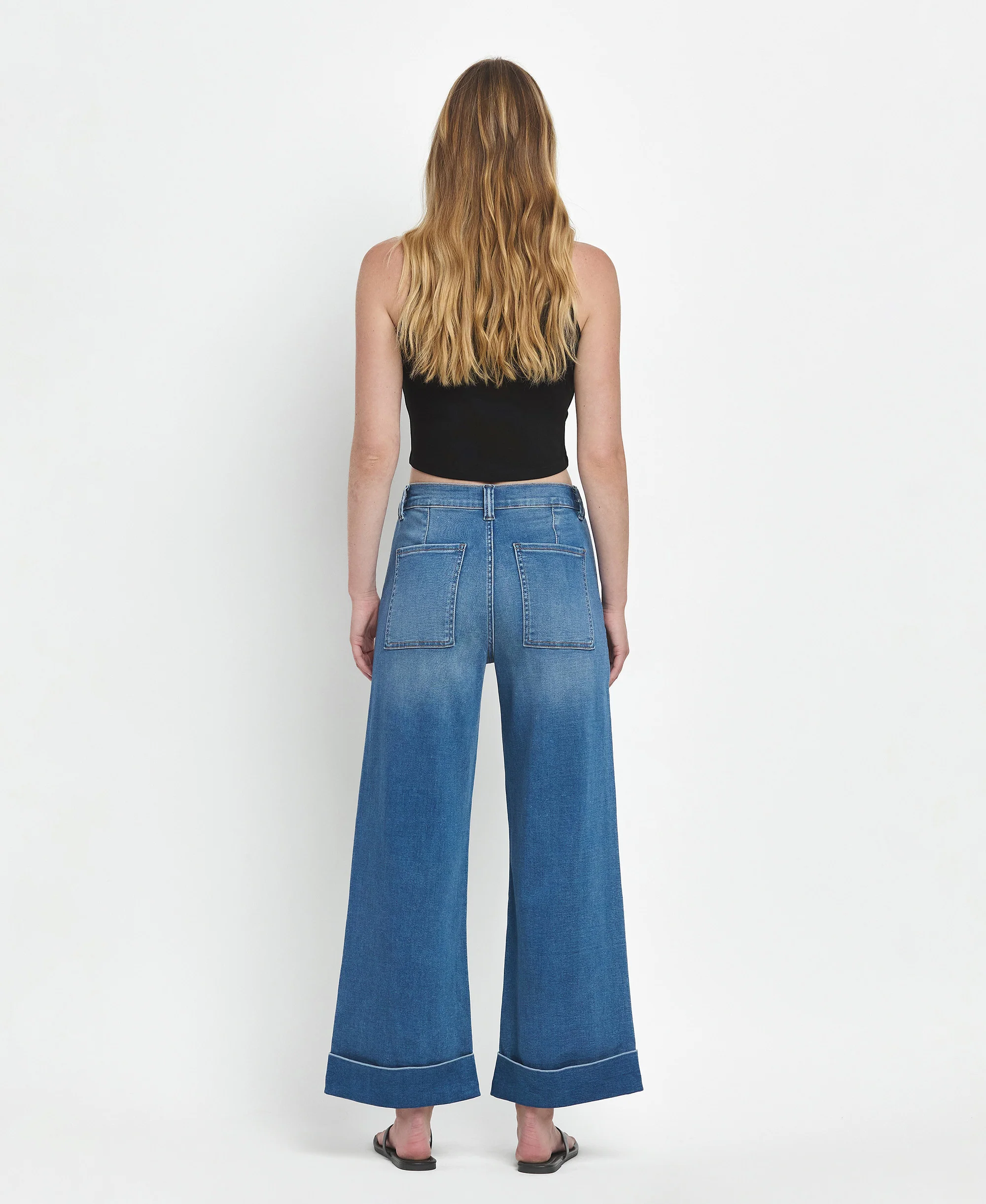 Enviably - High Rise Cuffed Baggy Wide Leg Jeans - Image 2