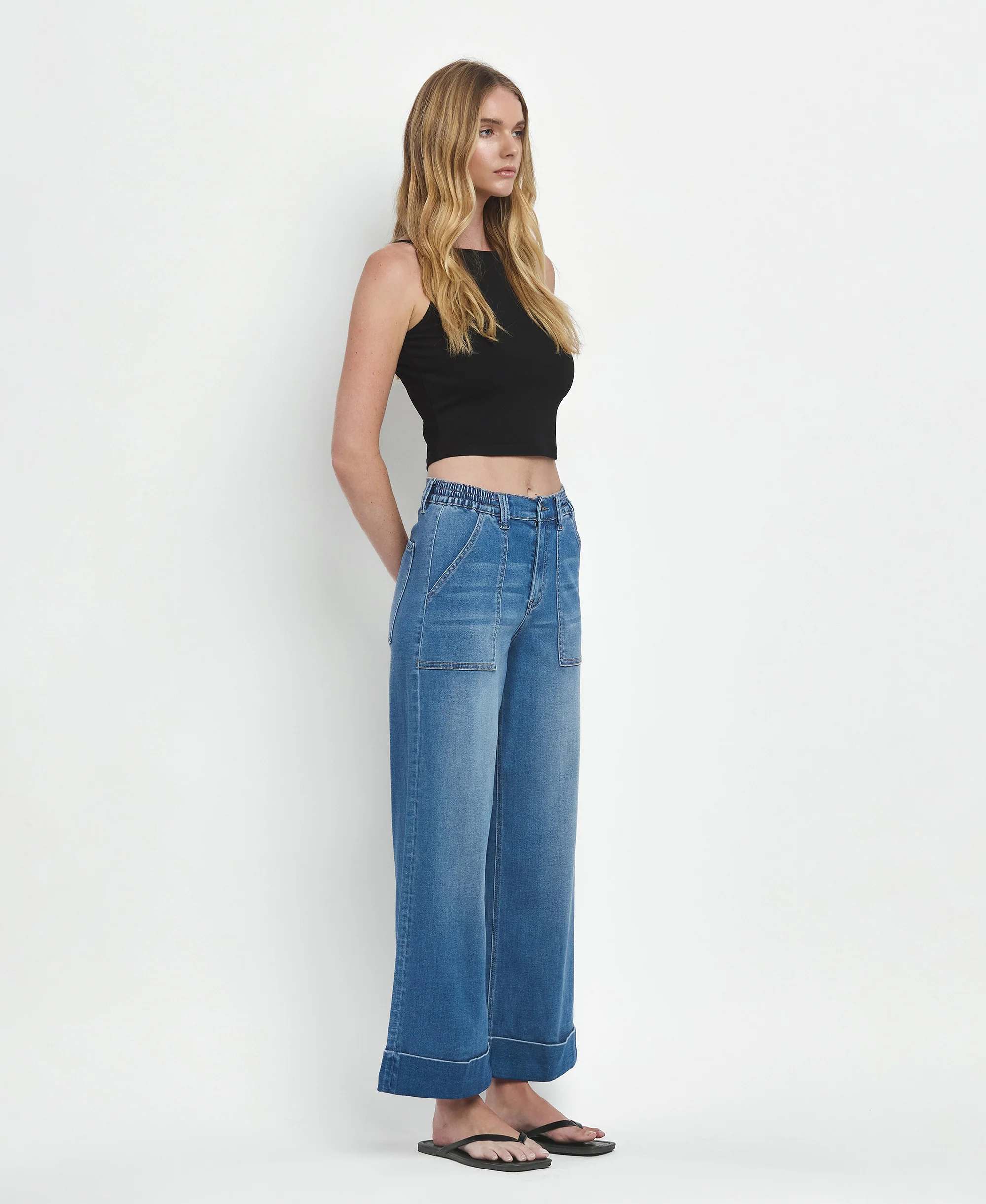 Enviably - High Rise Cuffed Baggy Wide Leg Jeans - Image 5