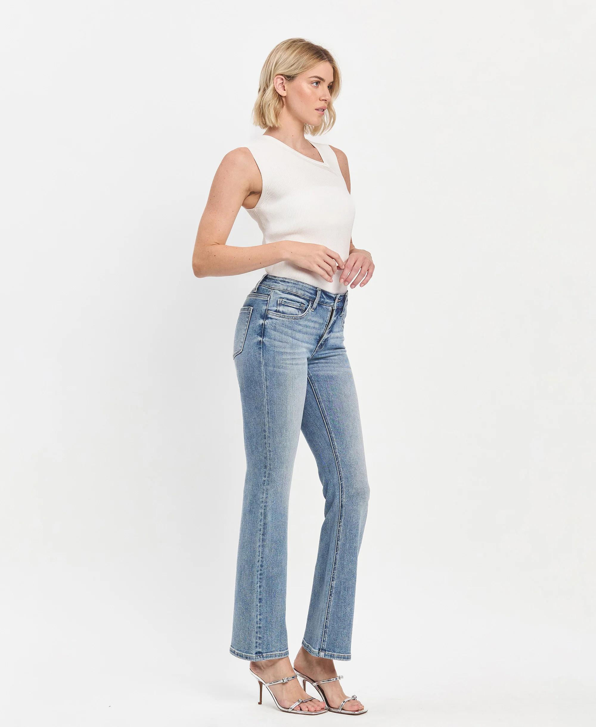 Futuristic - Mid Rise Full Length Bootcut Jeans - Image 4
