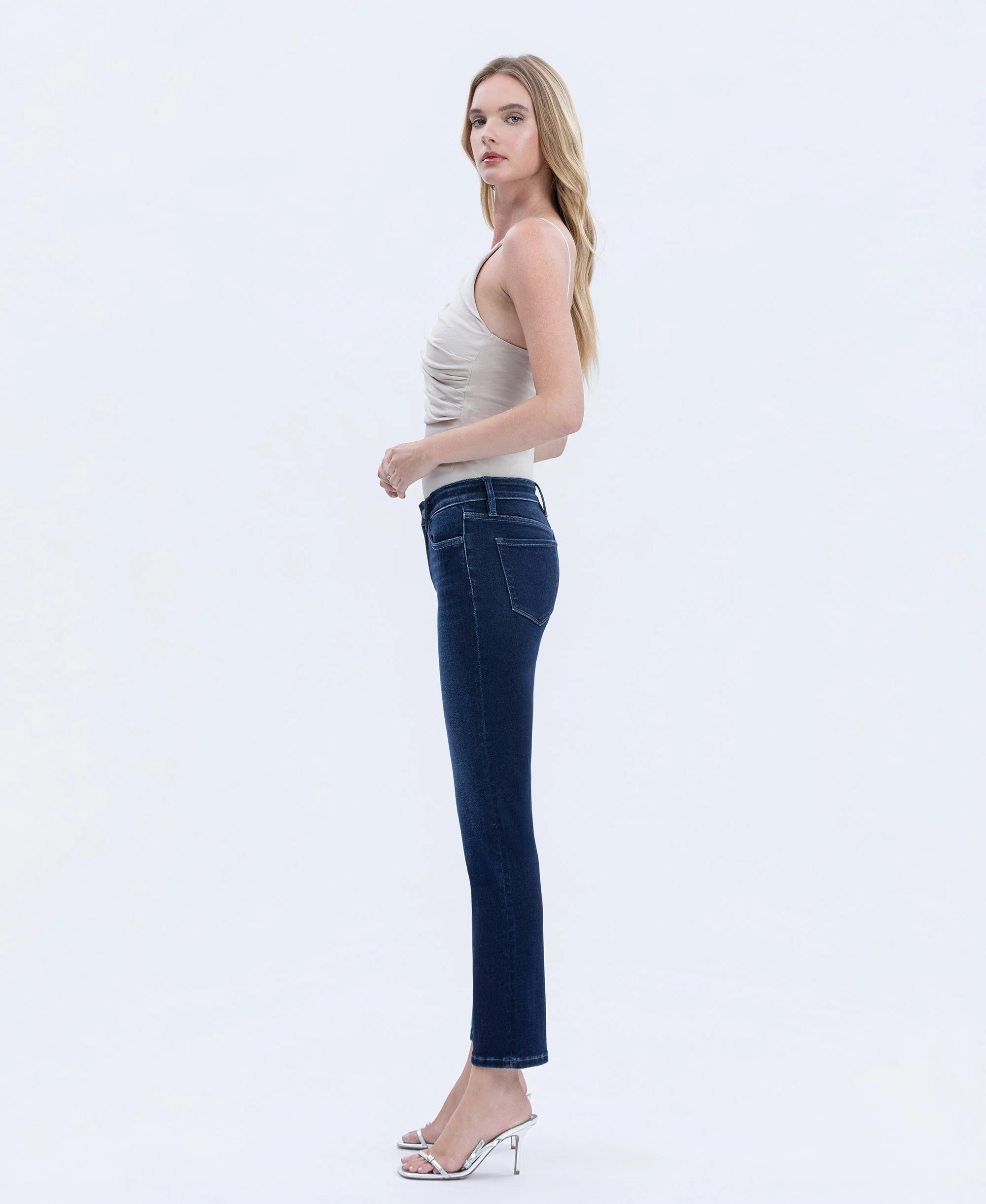 Glorious Joy - Mid Rise Ankle Slim Straight Jeans - Image 3
