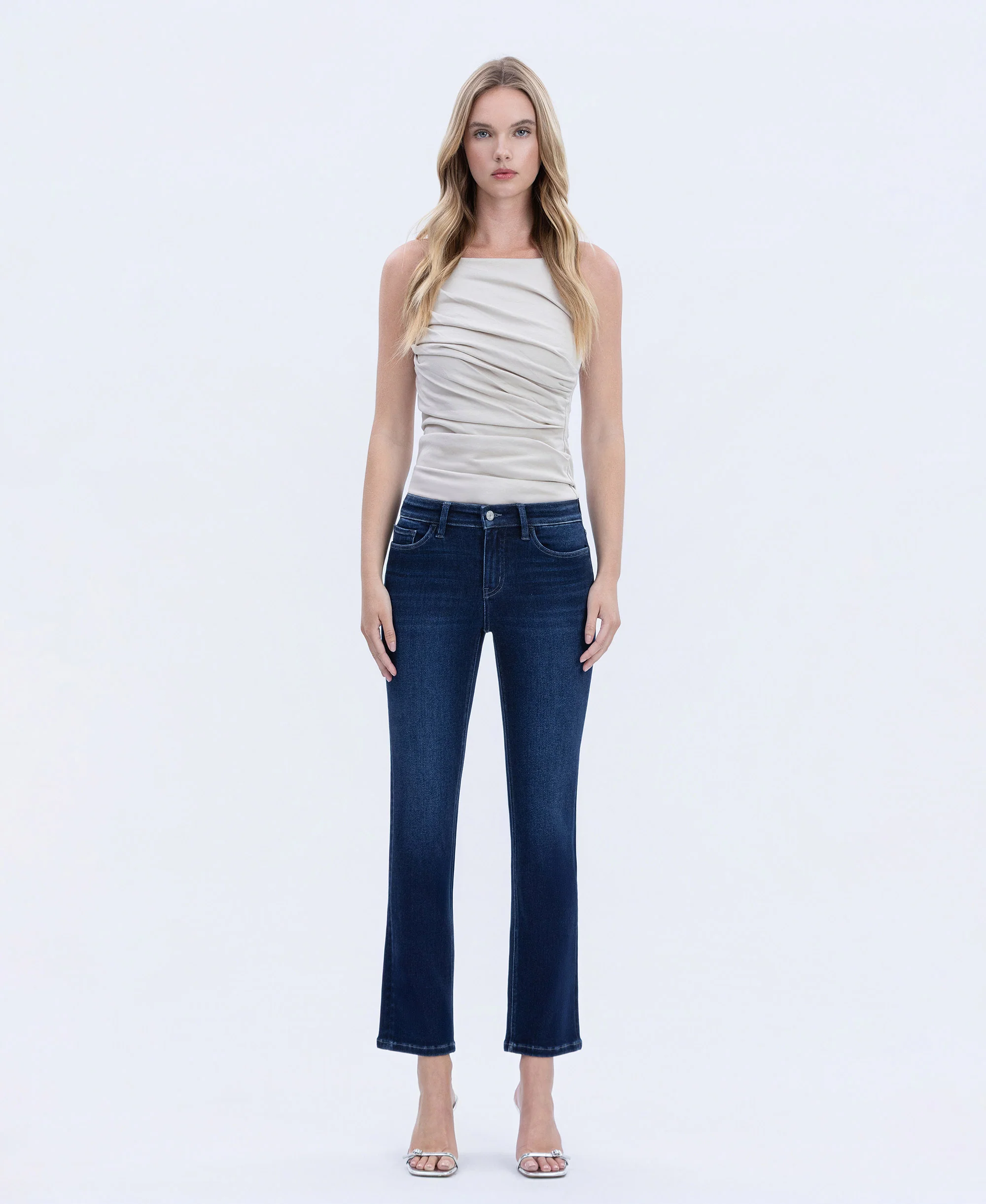 Glorious Joy - Mid Rise Ankle Slim Straight Jeans - Image 4