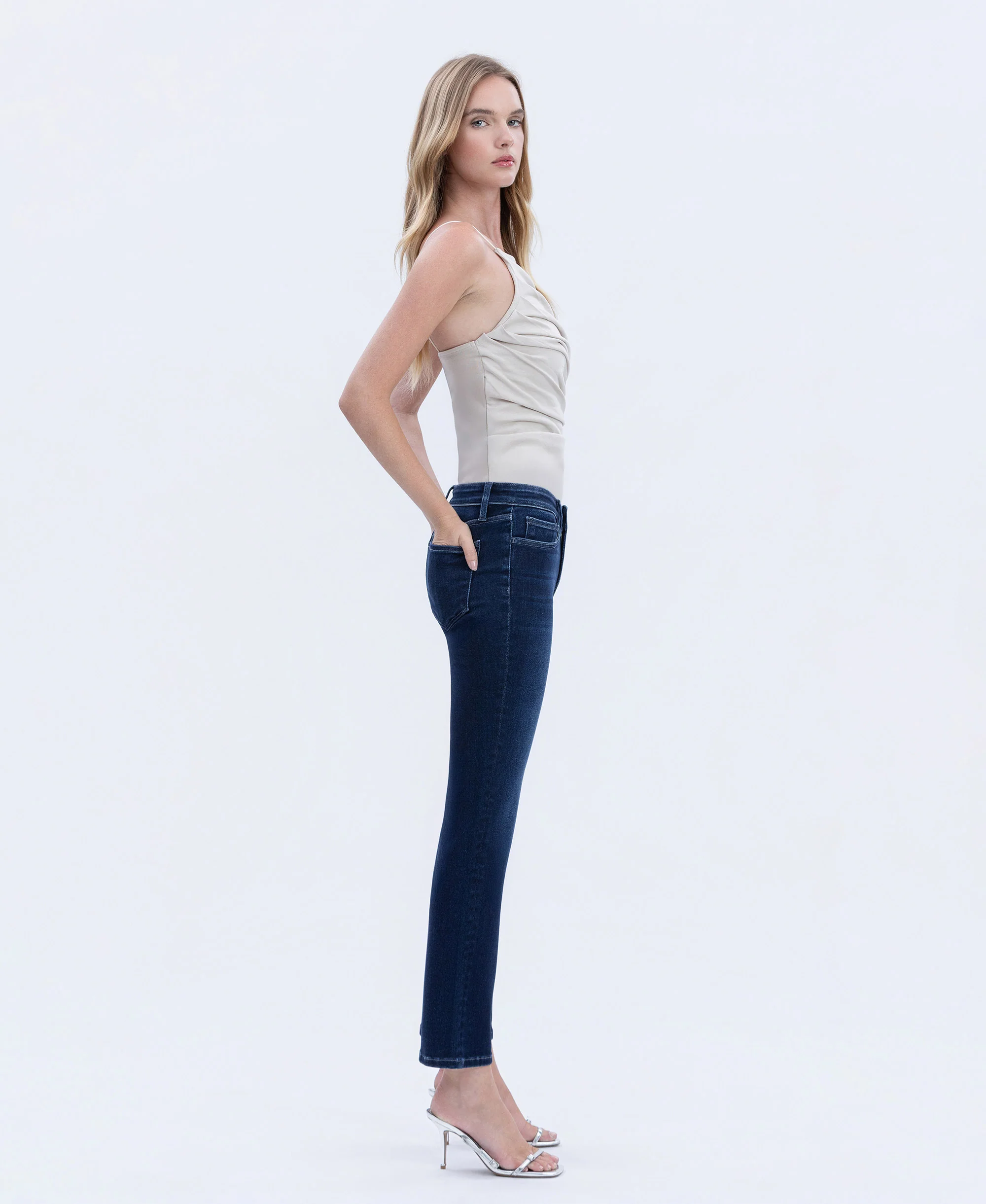 Glorious Joy - Mid Rise Ankle Slim Straight Jeans - Image 5