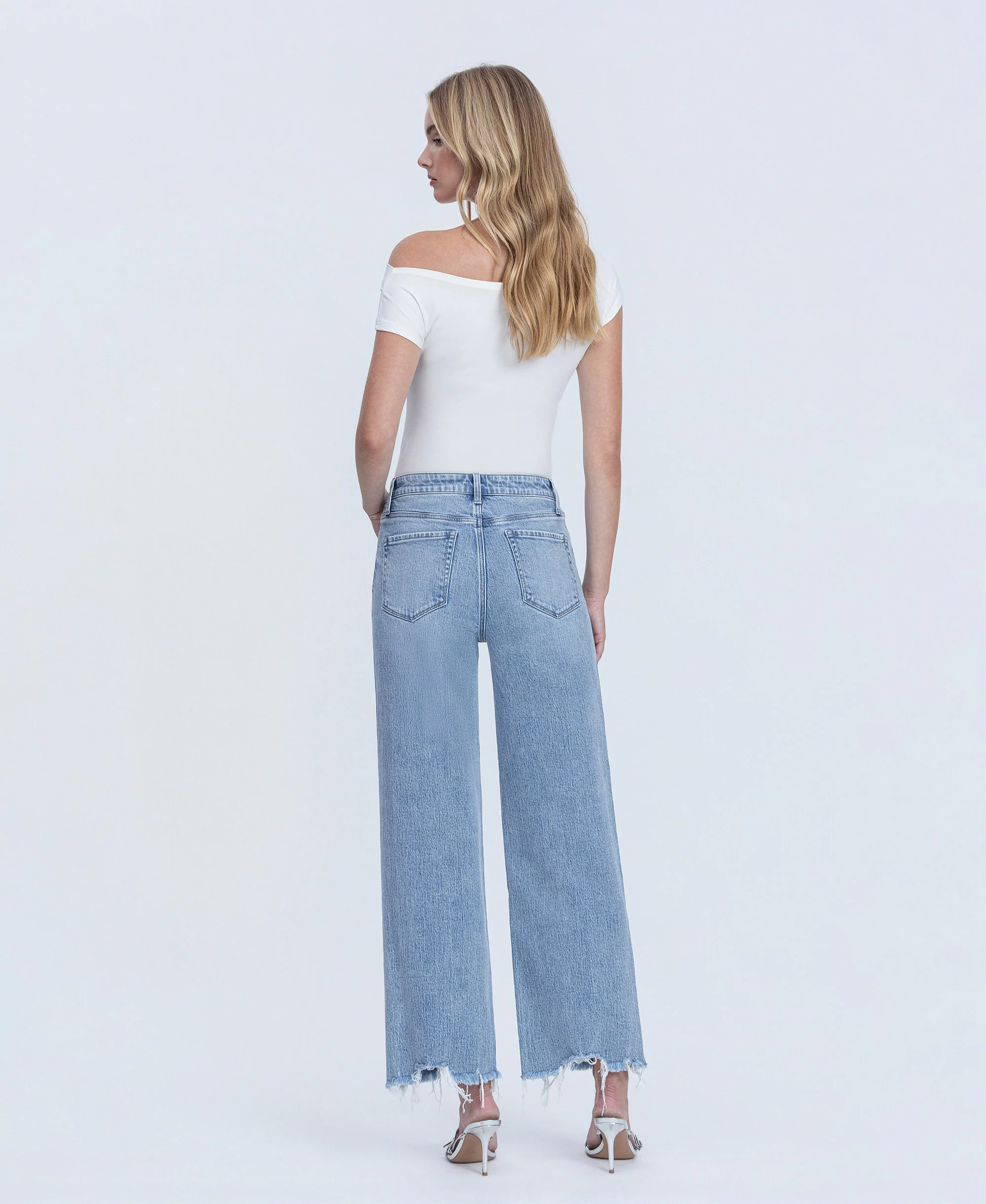 God Given - Mid Rise Frayed Ankle Wide Leg Jeans - Image 2