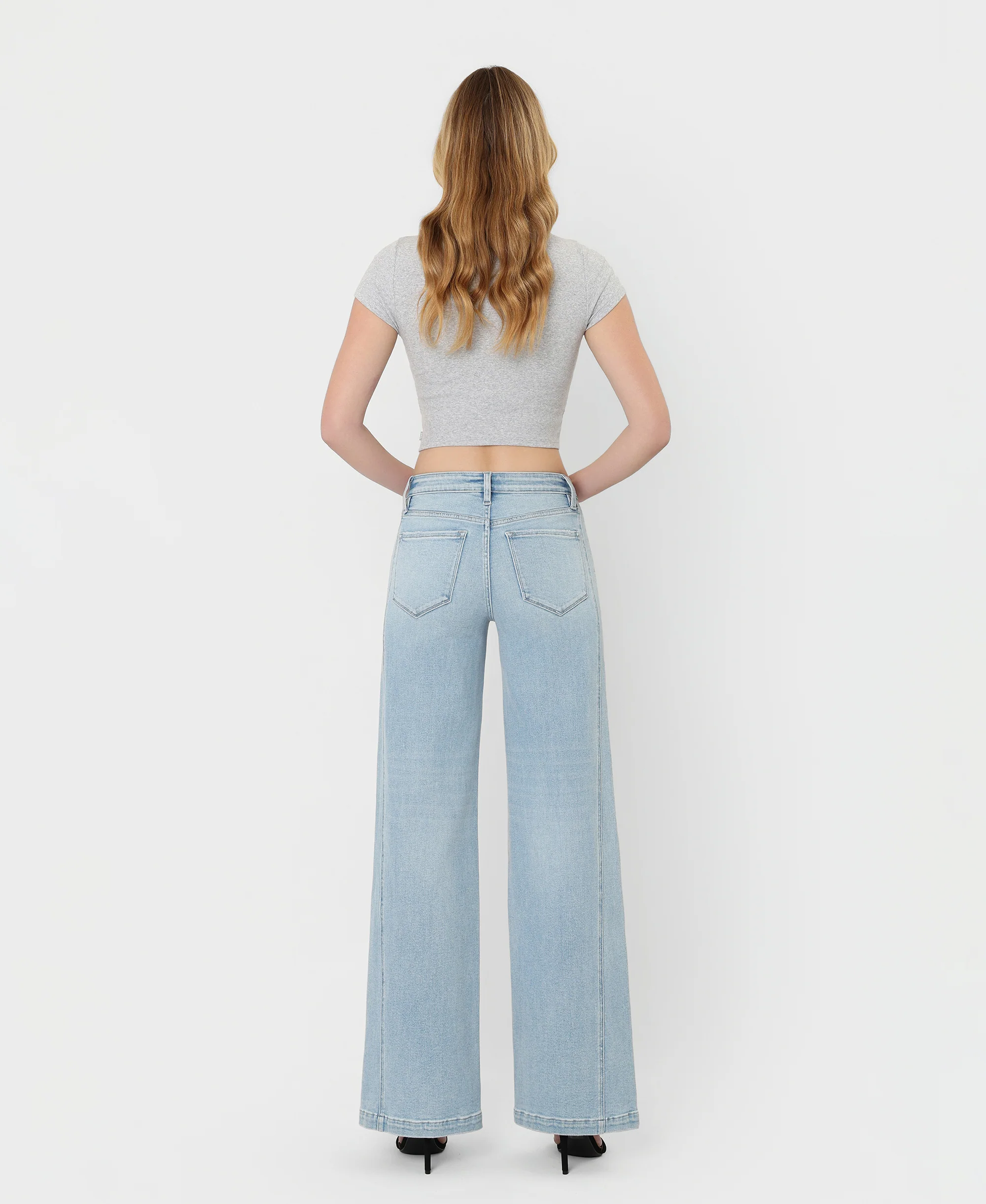 Great Rapids - High Rise Side Panel Wide Leg Jeans - Image 2