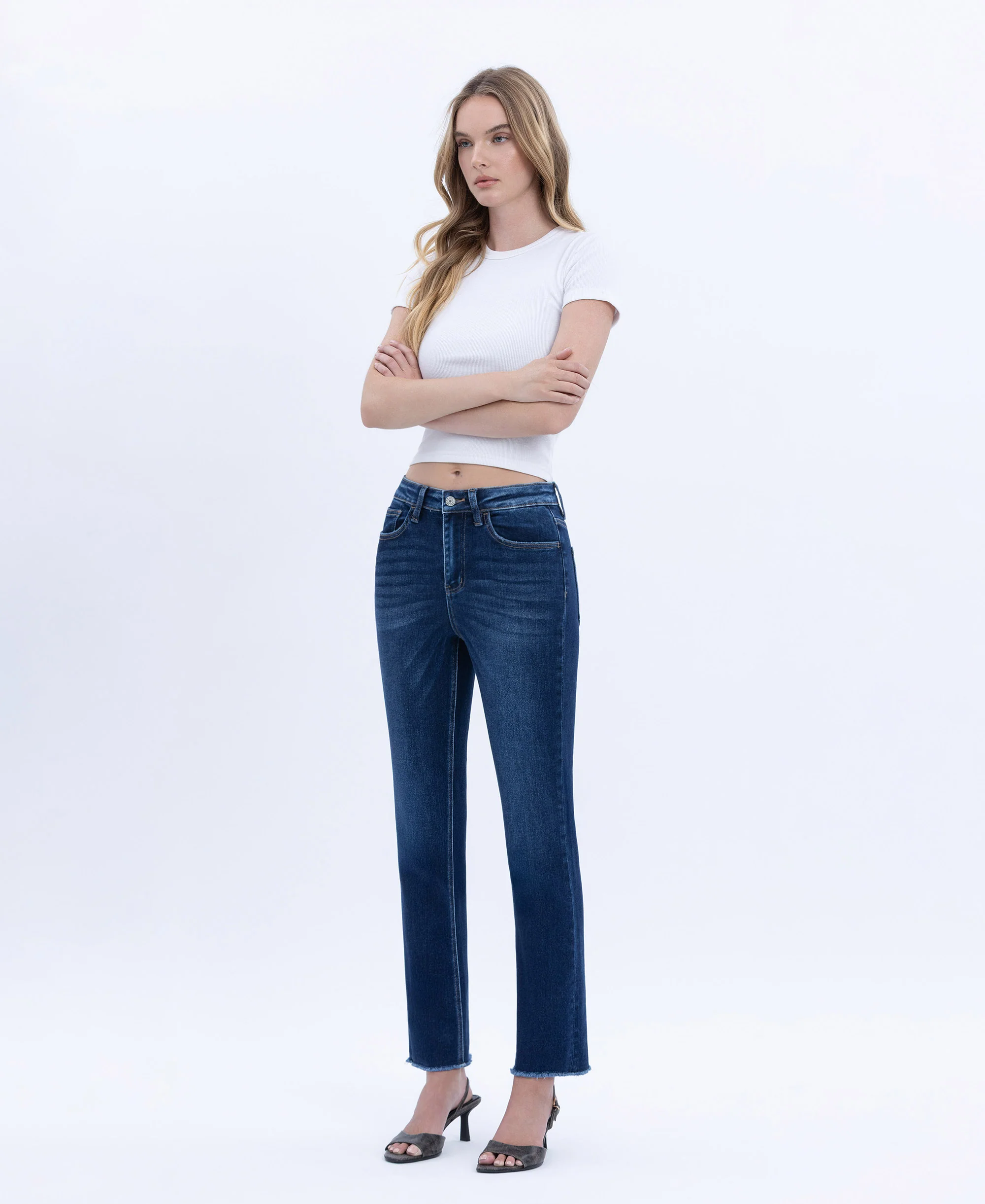 Growing Light - Super High Rise Slim Crop Straight Jeans - Image 3