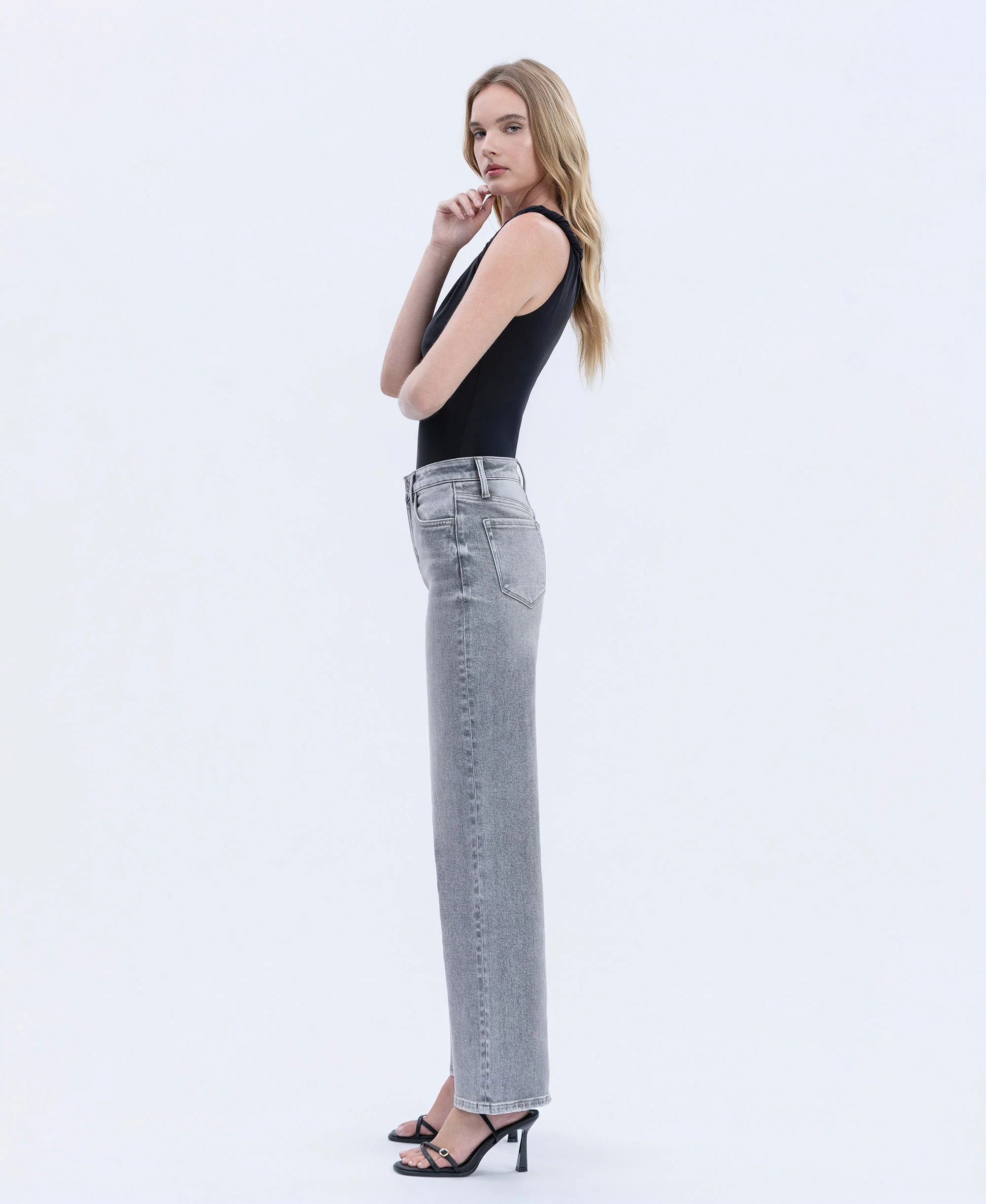 Heavenly - High Rise Full Length Wide Leg Jeans - Image 3