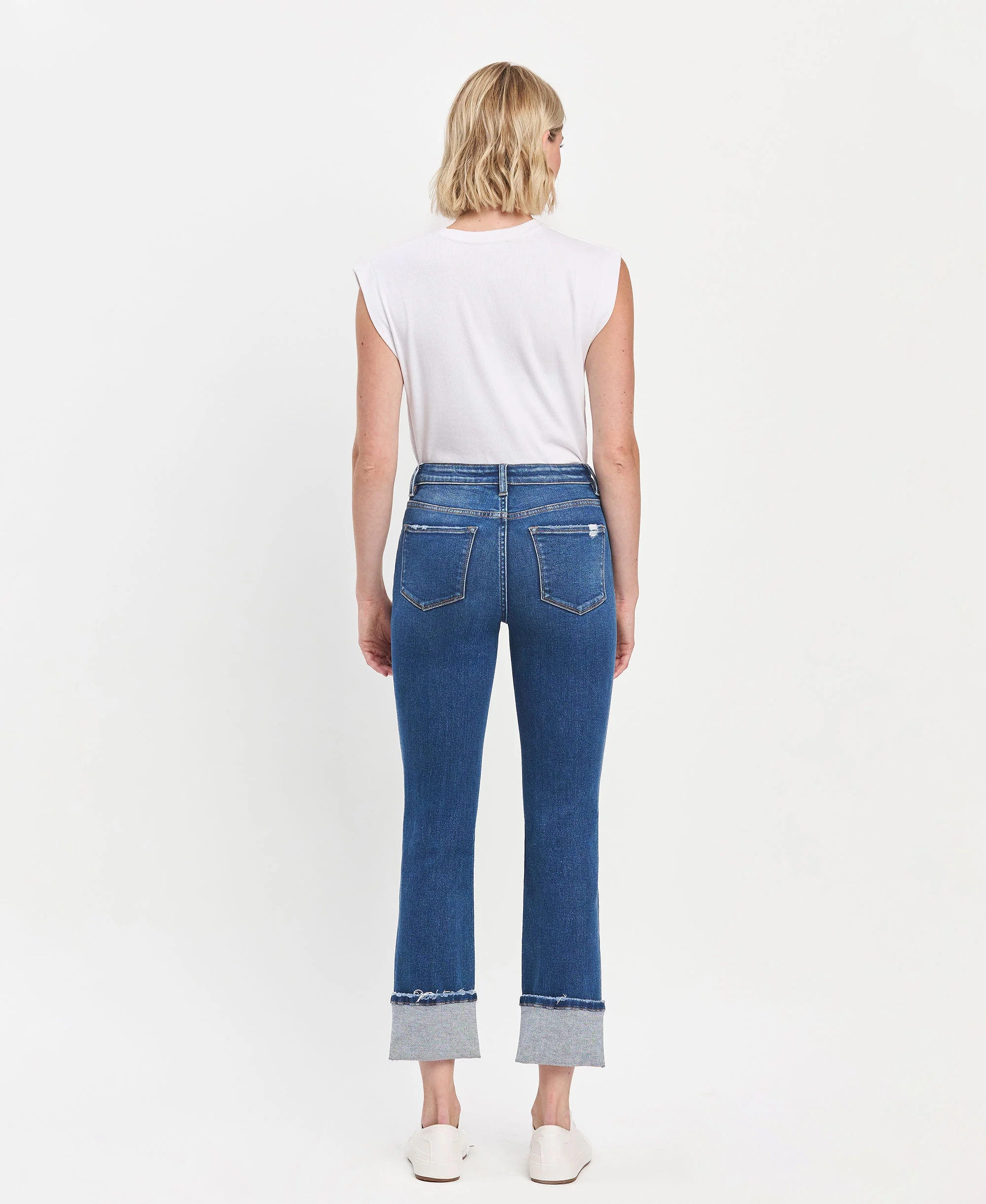 Imbue - High Rise Cuffed Slim Straight Jeans - Image 2
