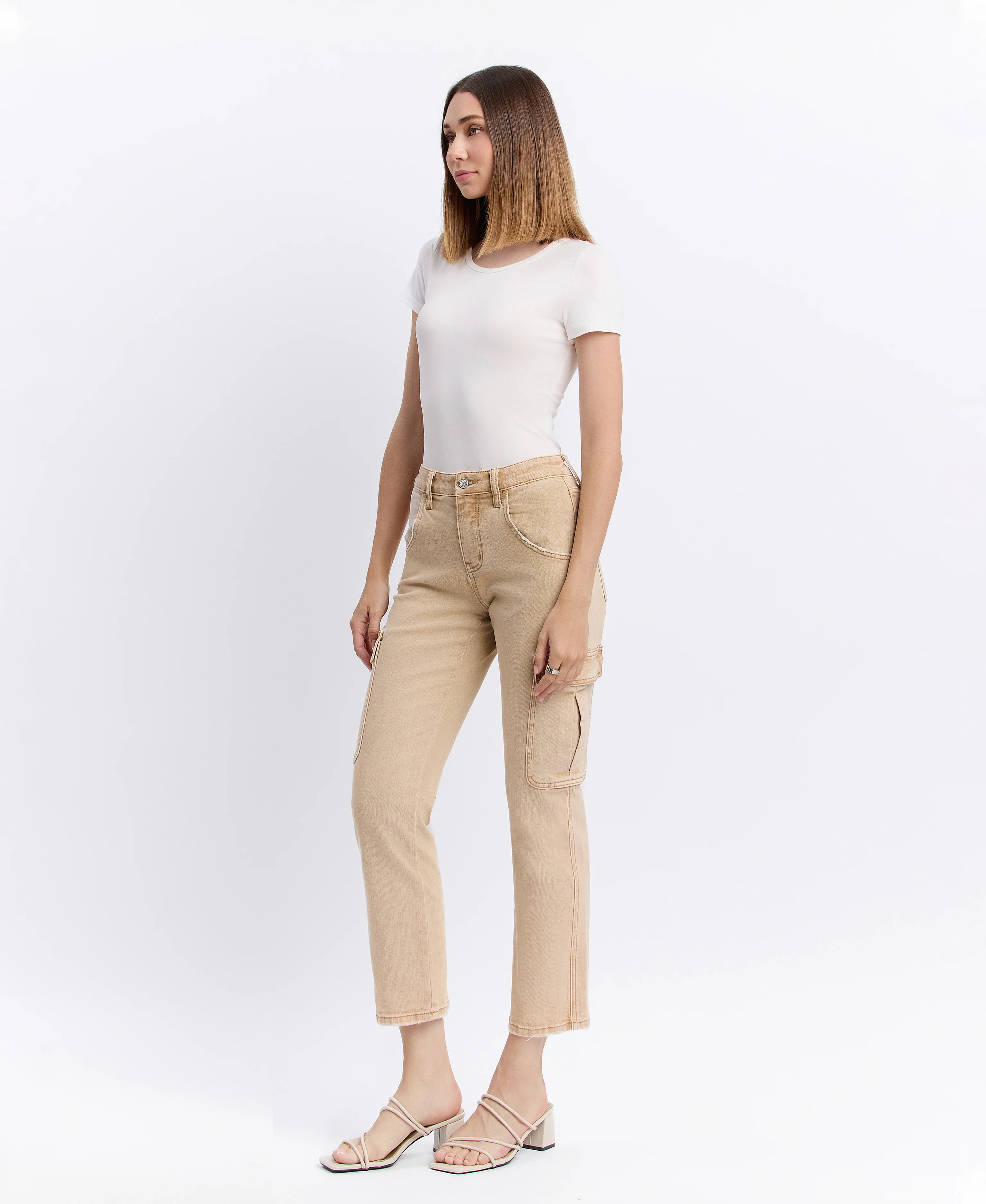 Instructive - High Rise Relaxed Straight Cargo Jeans - Image 3