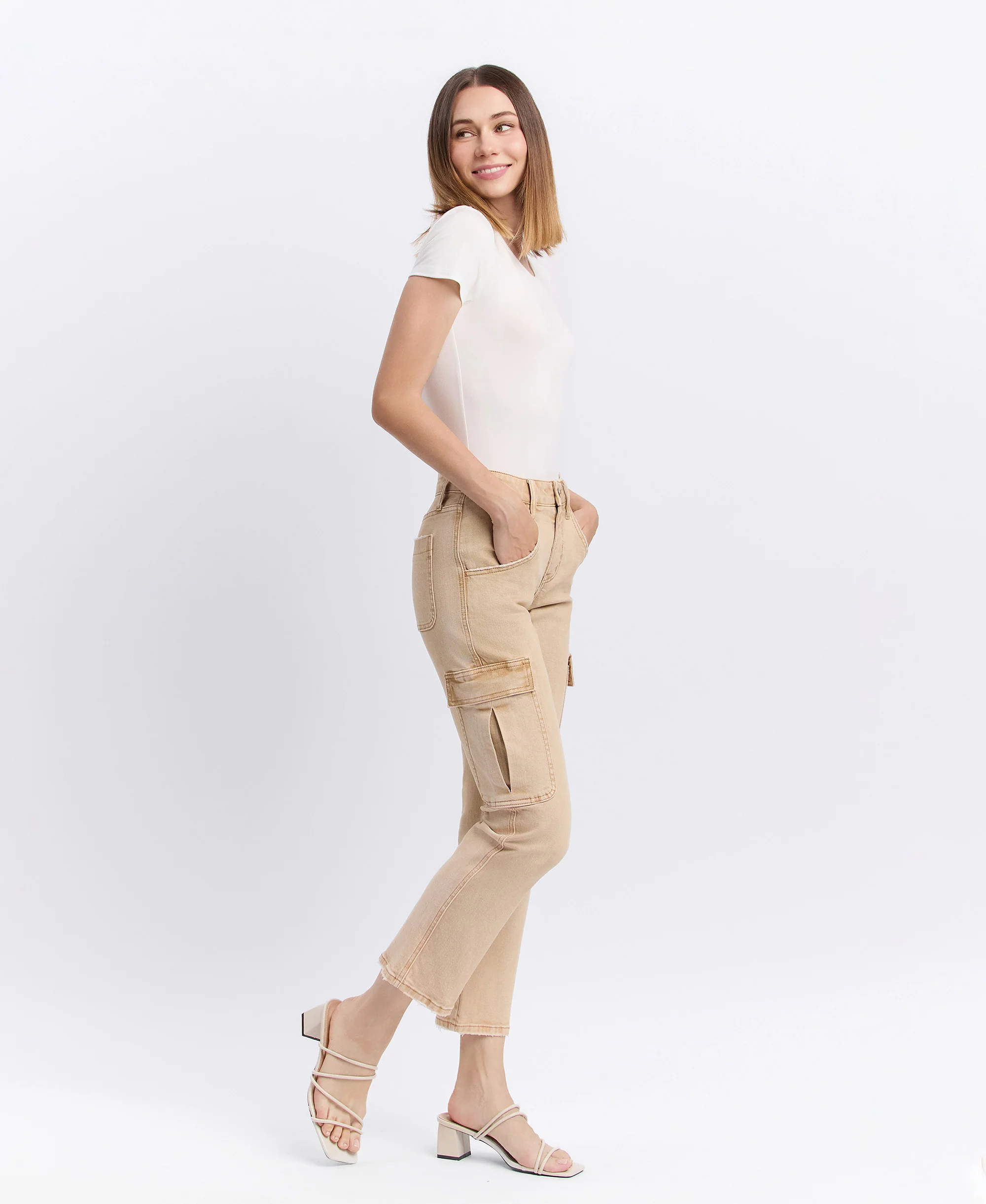 Instructive - High Rise Relaxed Straight Cargo Jeans - Image 4