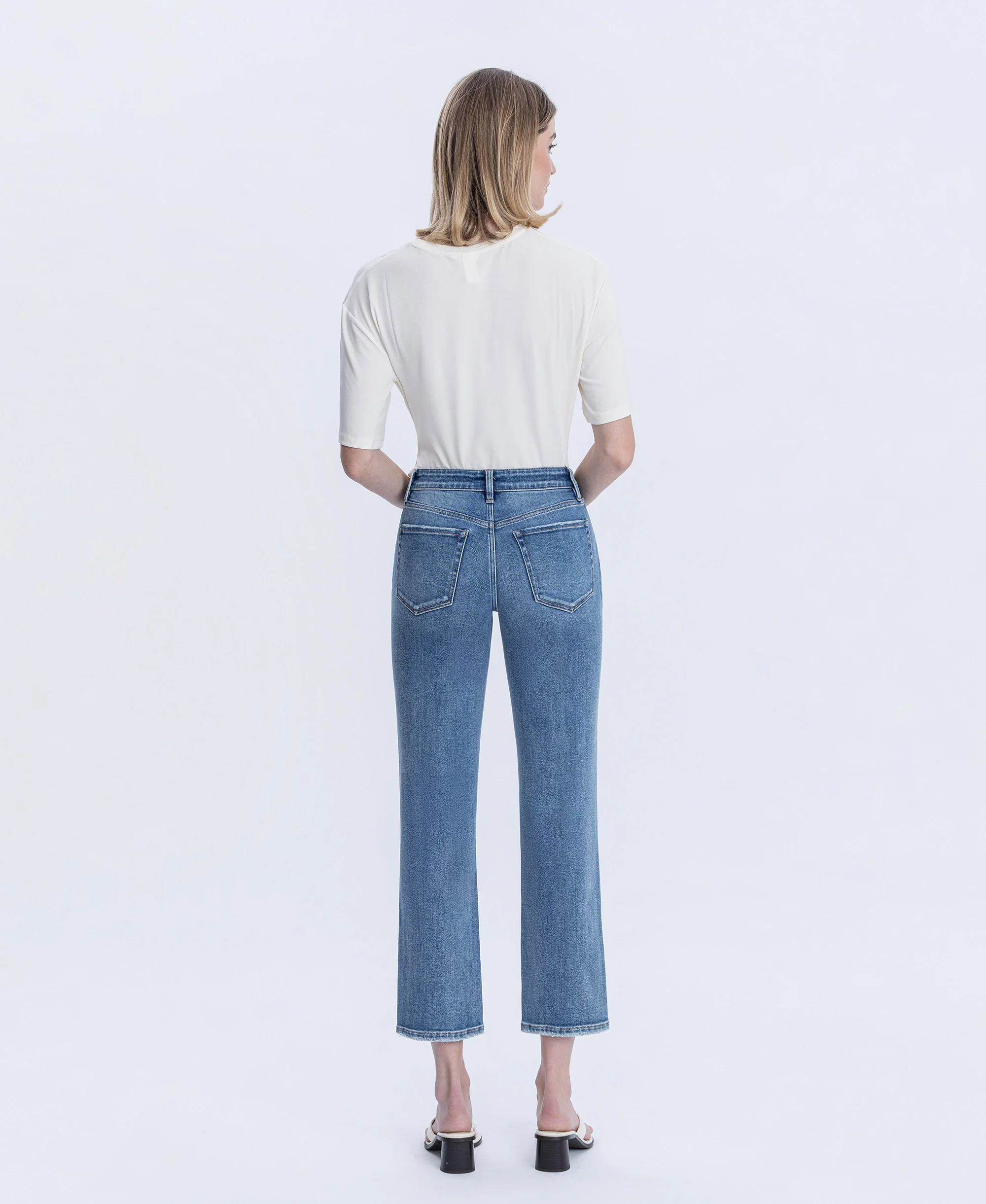 Intimacy - High Rise Distressed Ankle Straight Jeans - Image 2
