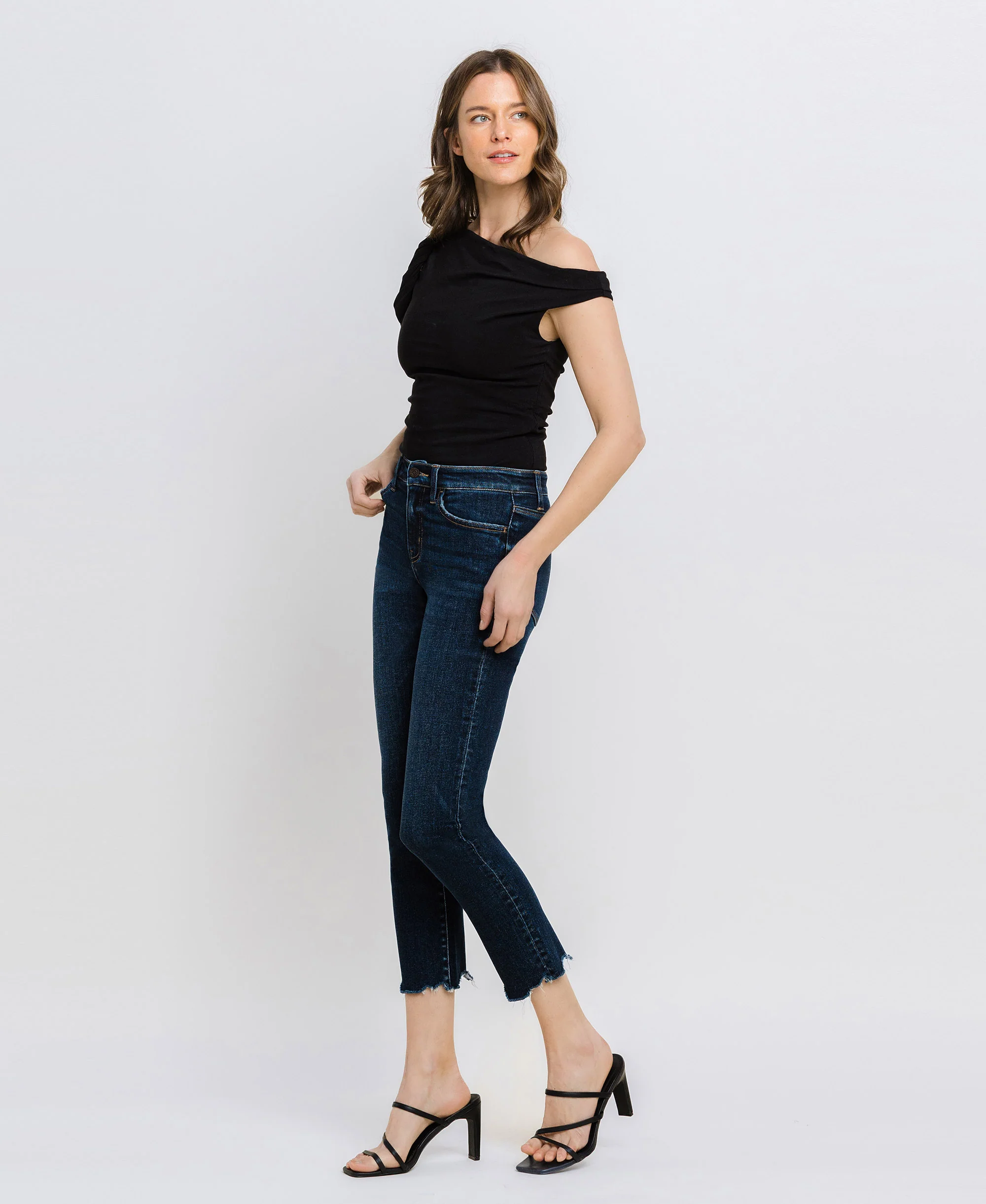 Issue Free - Mid Rise Crop Slim Straight Jeans - Image 3