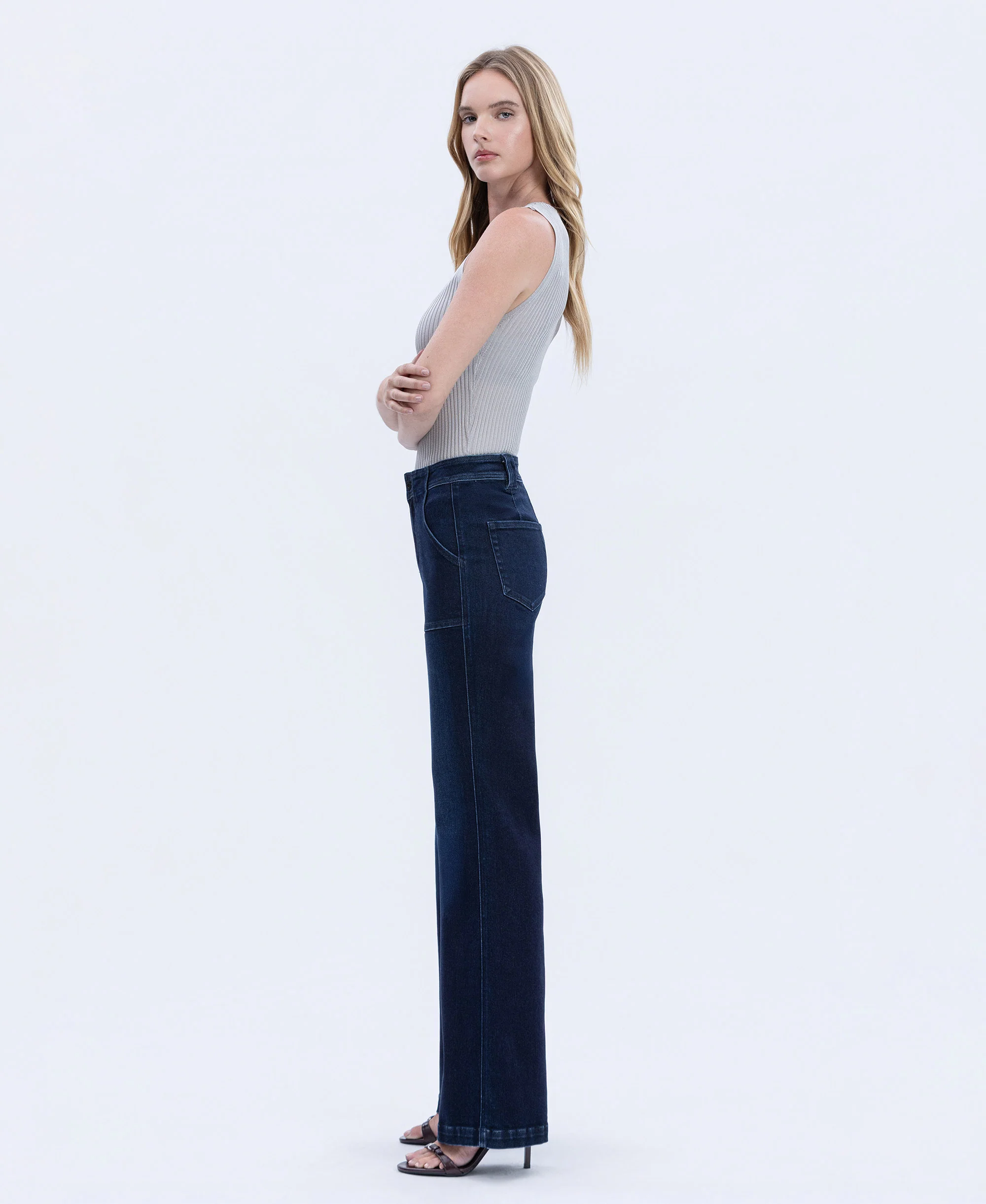 Jubilant Reflections - Super High Rise Full Length Vintage Flare Jeans - Image 3