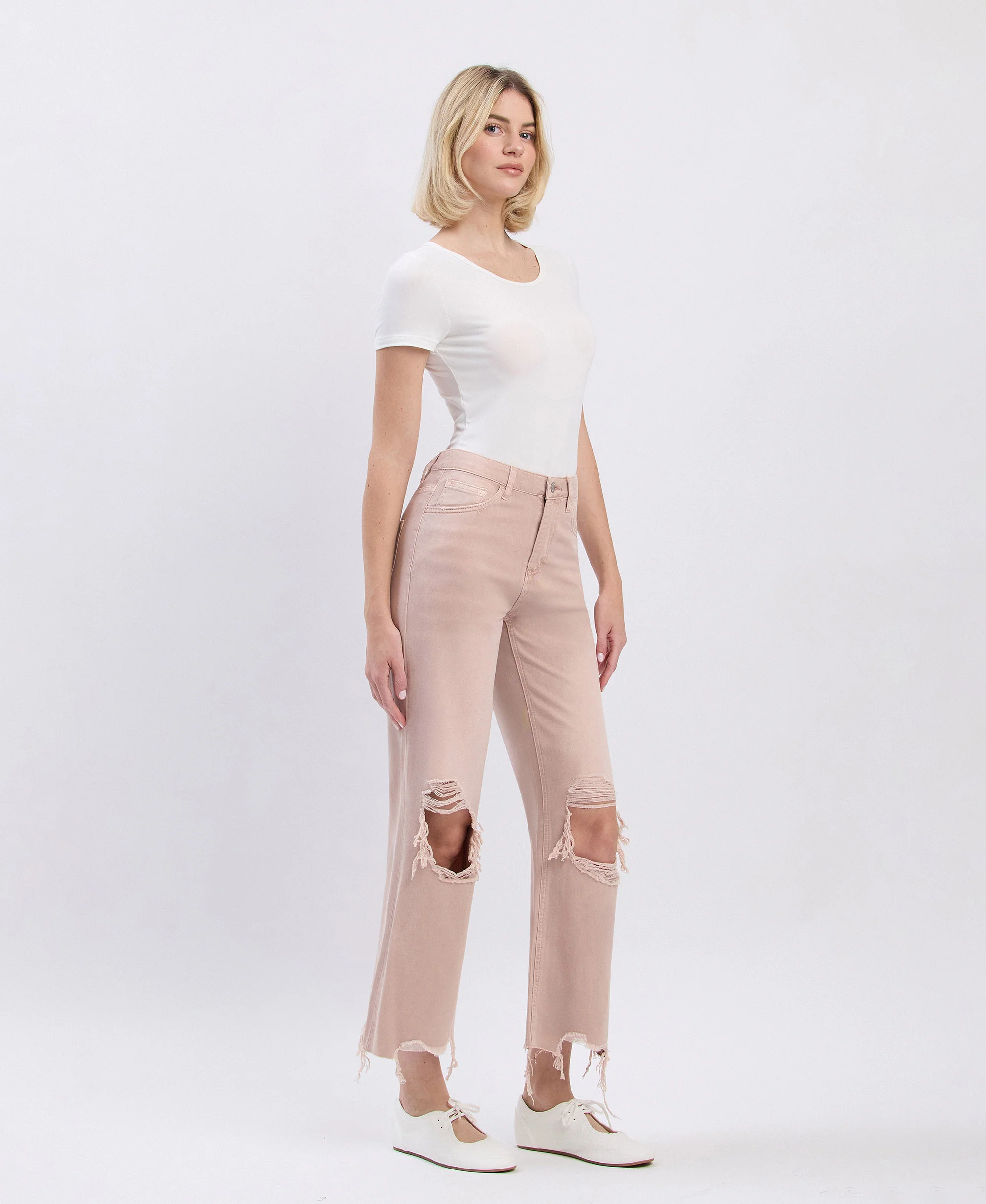 July Song - Super High Rise 90's Vintage Crop Flare Jeans - Image 4