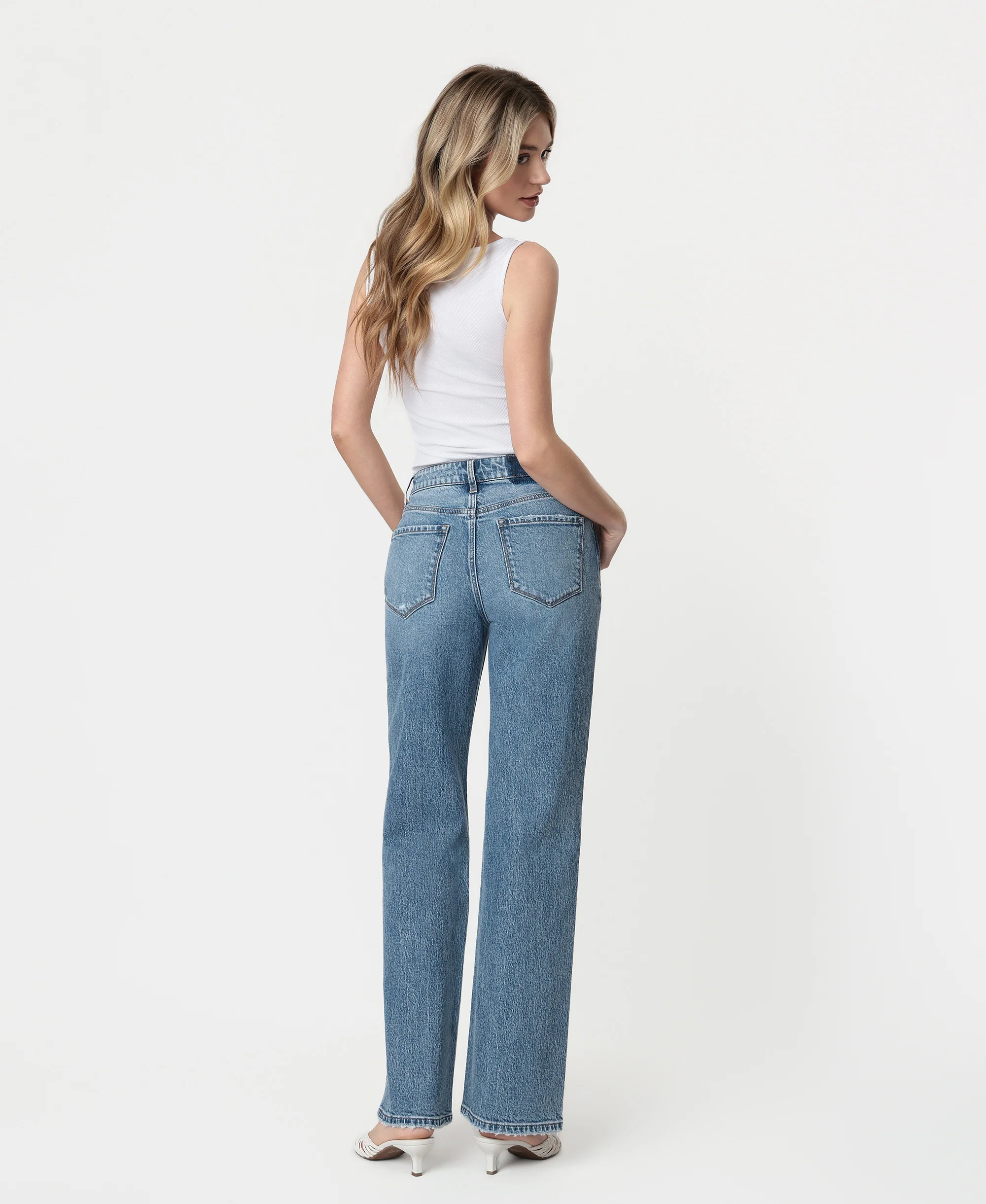 Leaping Water - 90's Super High Rise Wide Leg Jeans - Image 2