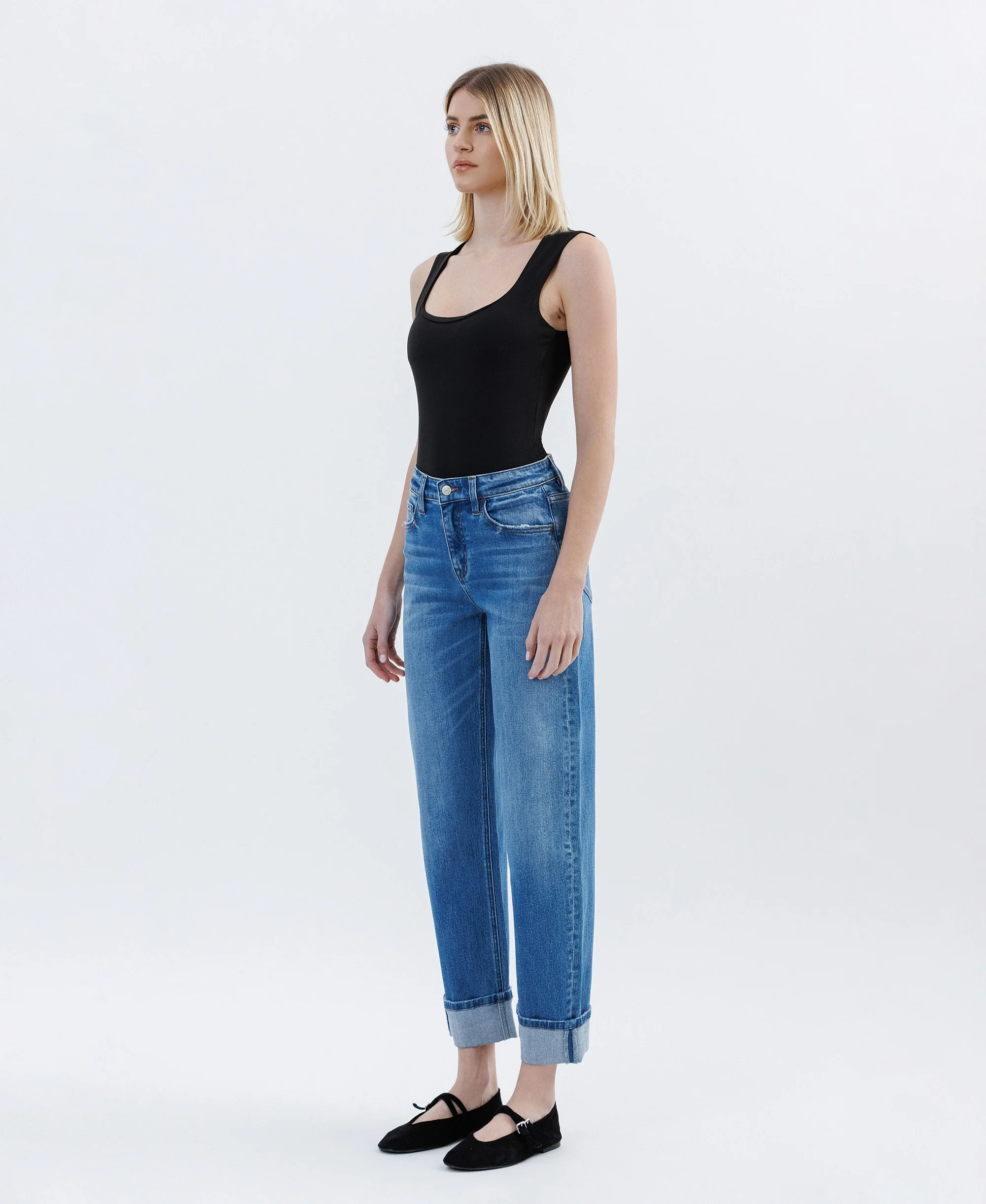 Lullaby - High Rise Cuffed Barrel Jeans - Image 3