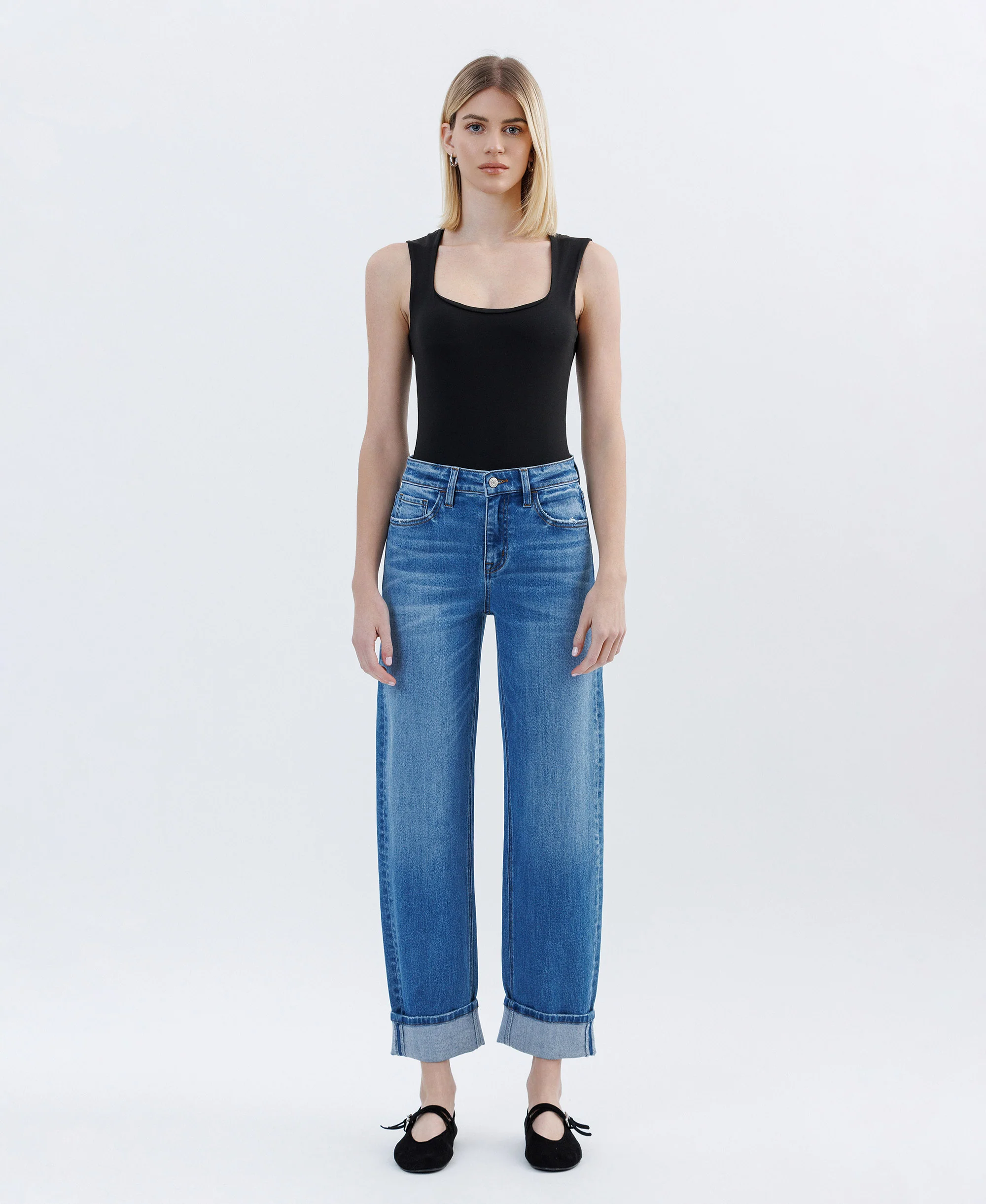 Lullaby - High Rise Cuffed Barrel Jeans - Image 4