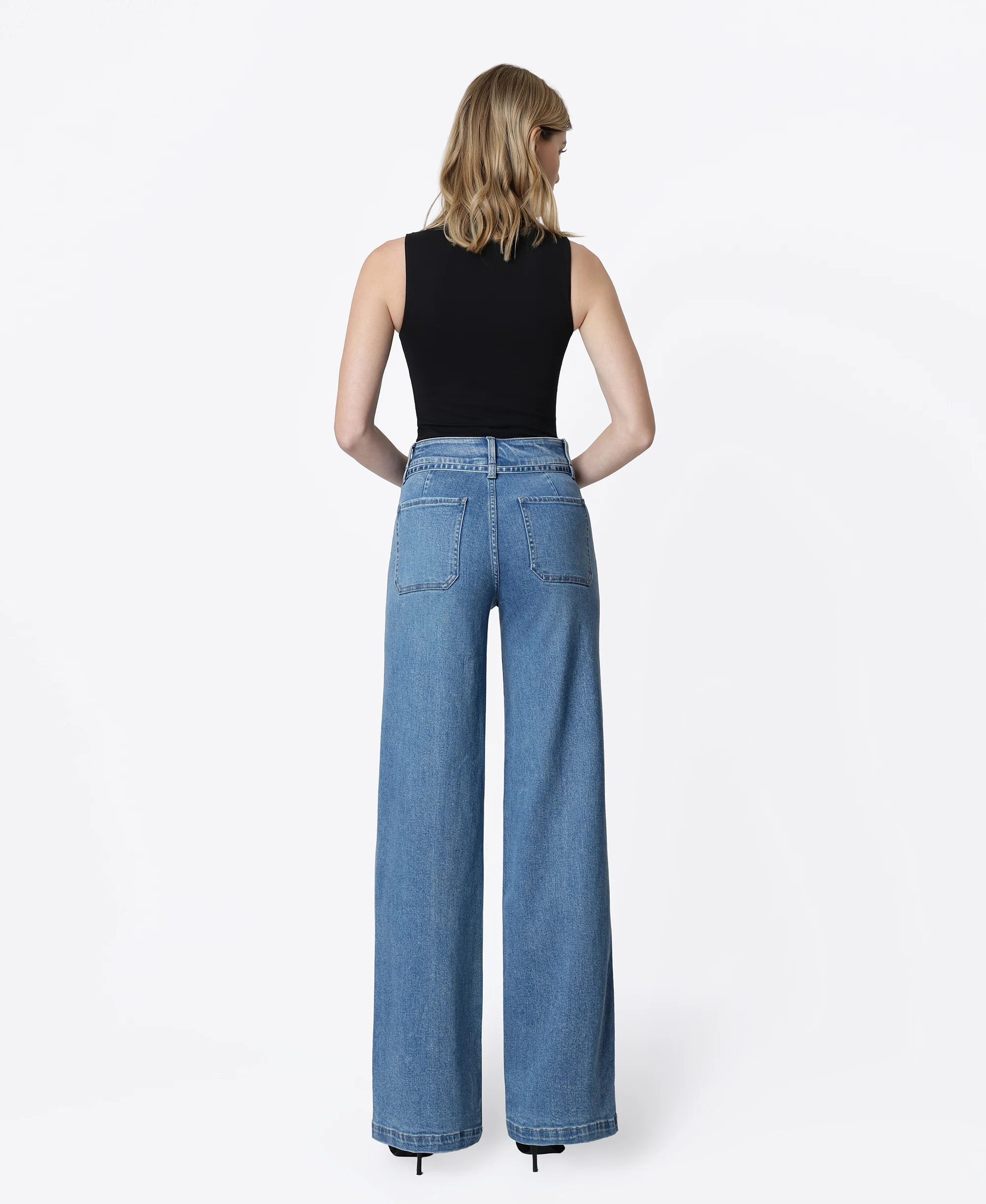 Lush Life - Super High Rise Tie Waistband Wide Leg Jeans - Image 2