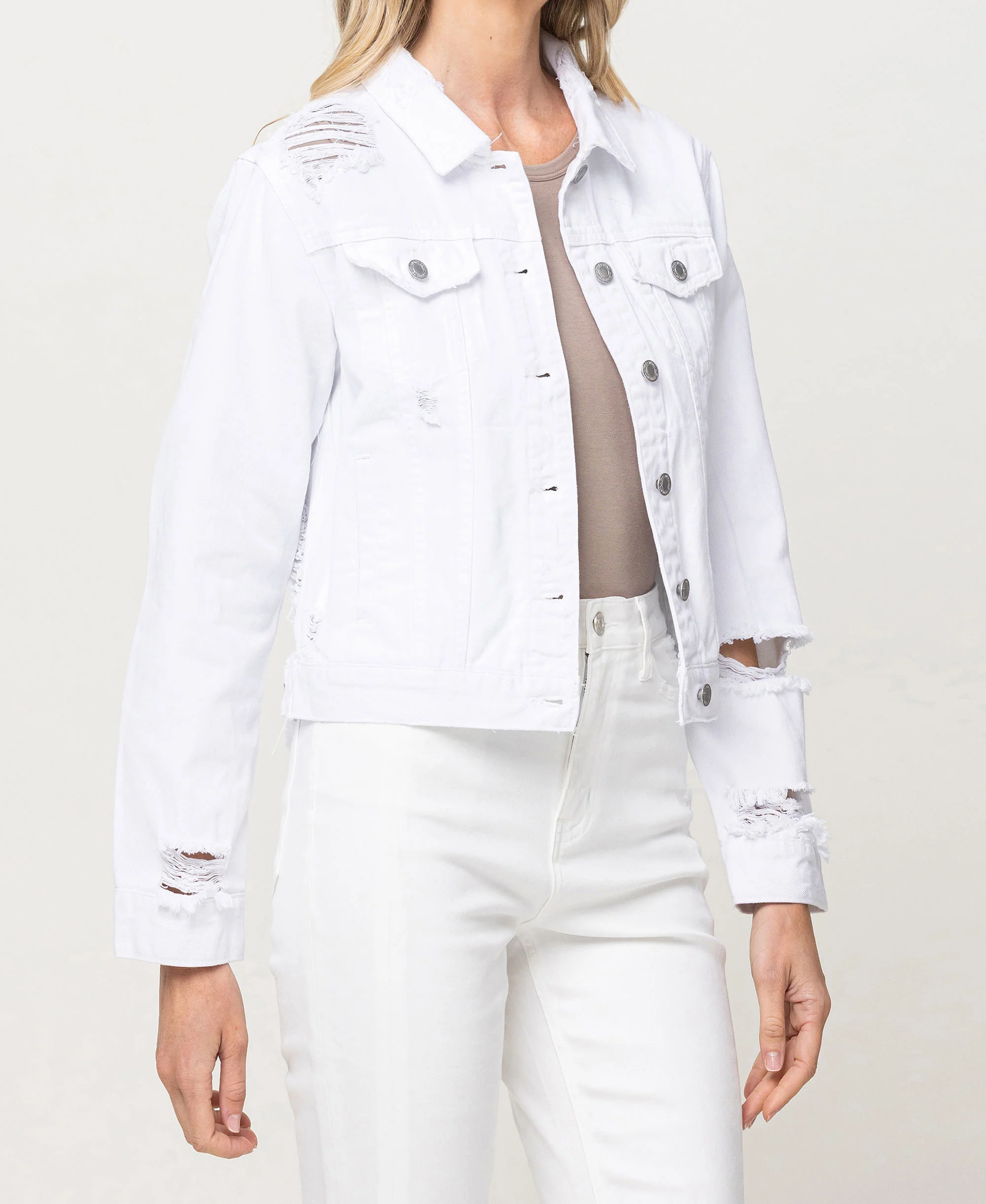 Optic White - Classic Fit Denim Jacket - Image 5