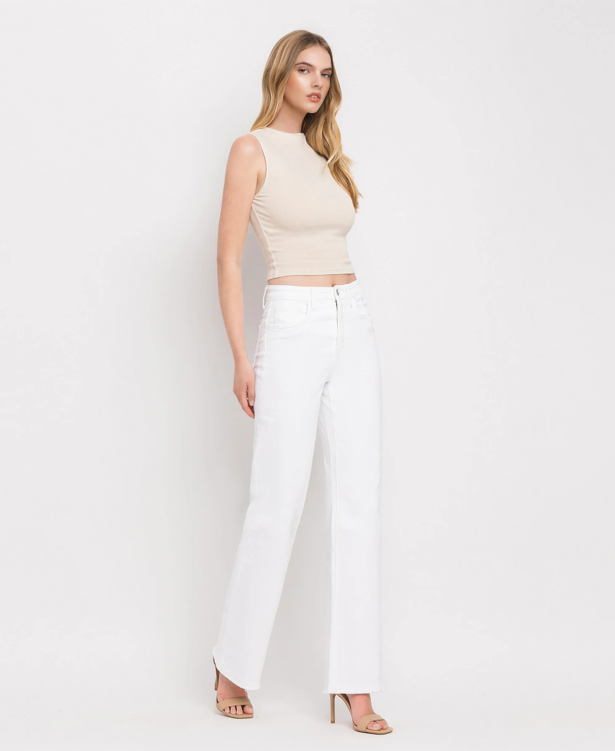 Optic White - Super High Rise 90's Vintage Tummy Control Flare Jeans - Image 5