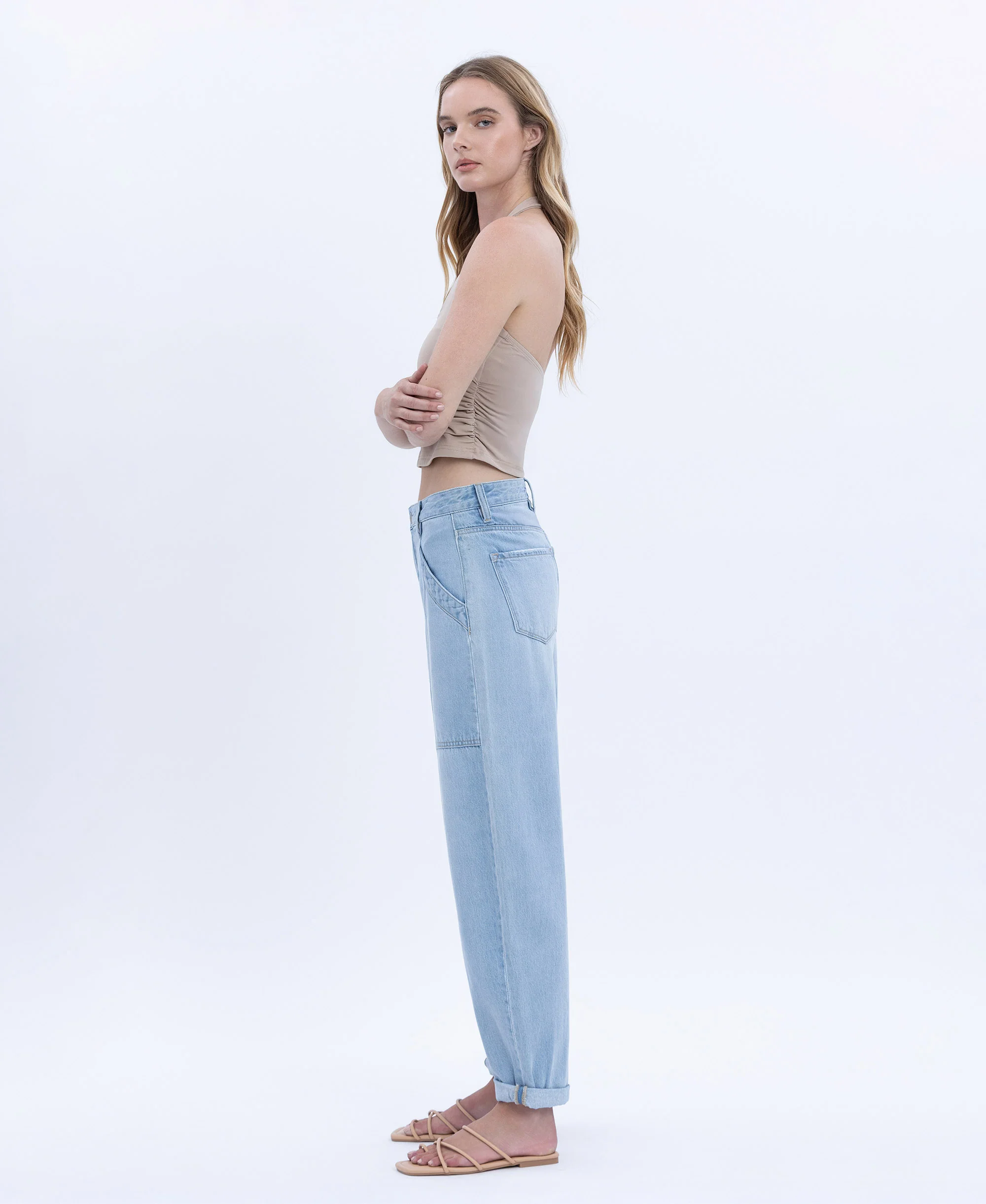 Plur - Super High Rise Cuffed Ankle Barrel Jeans - Image 3