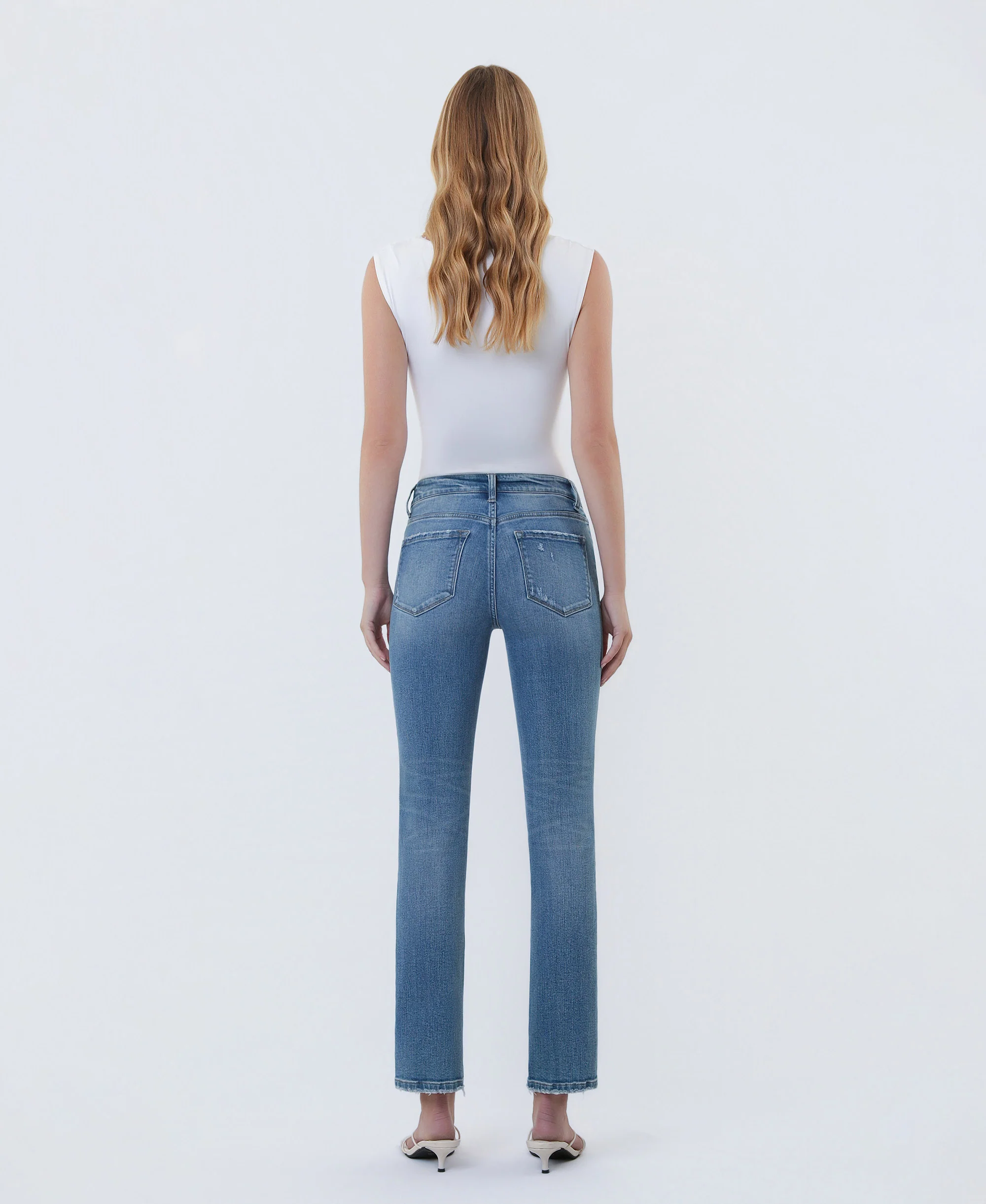 Pure Radiance - Mid Rise Ankle Slim Straight Jeans - Image 2