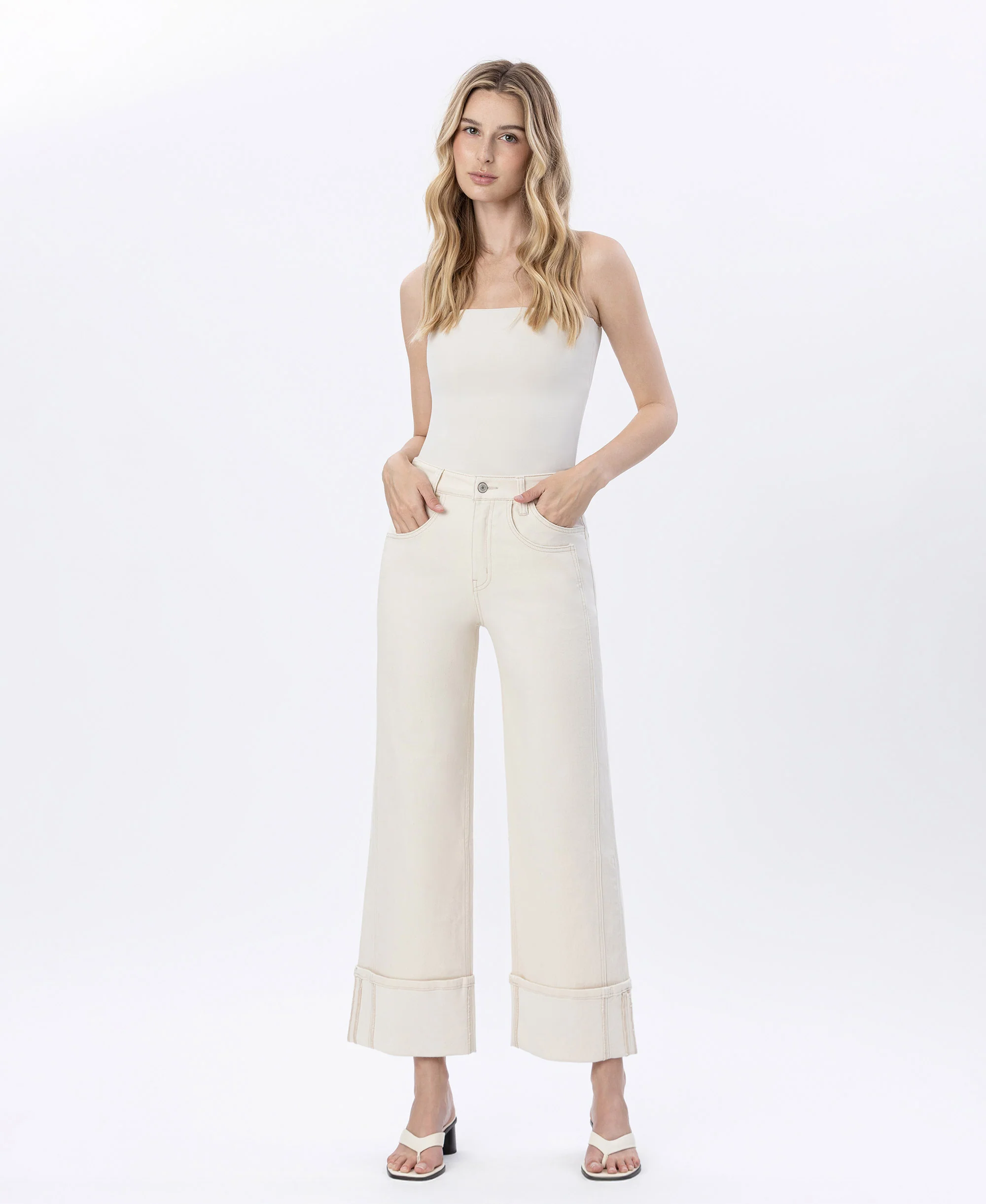 Radiant Symphony - Super High Rise Cuffed Wide Leg Jeans - Image 4