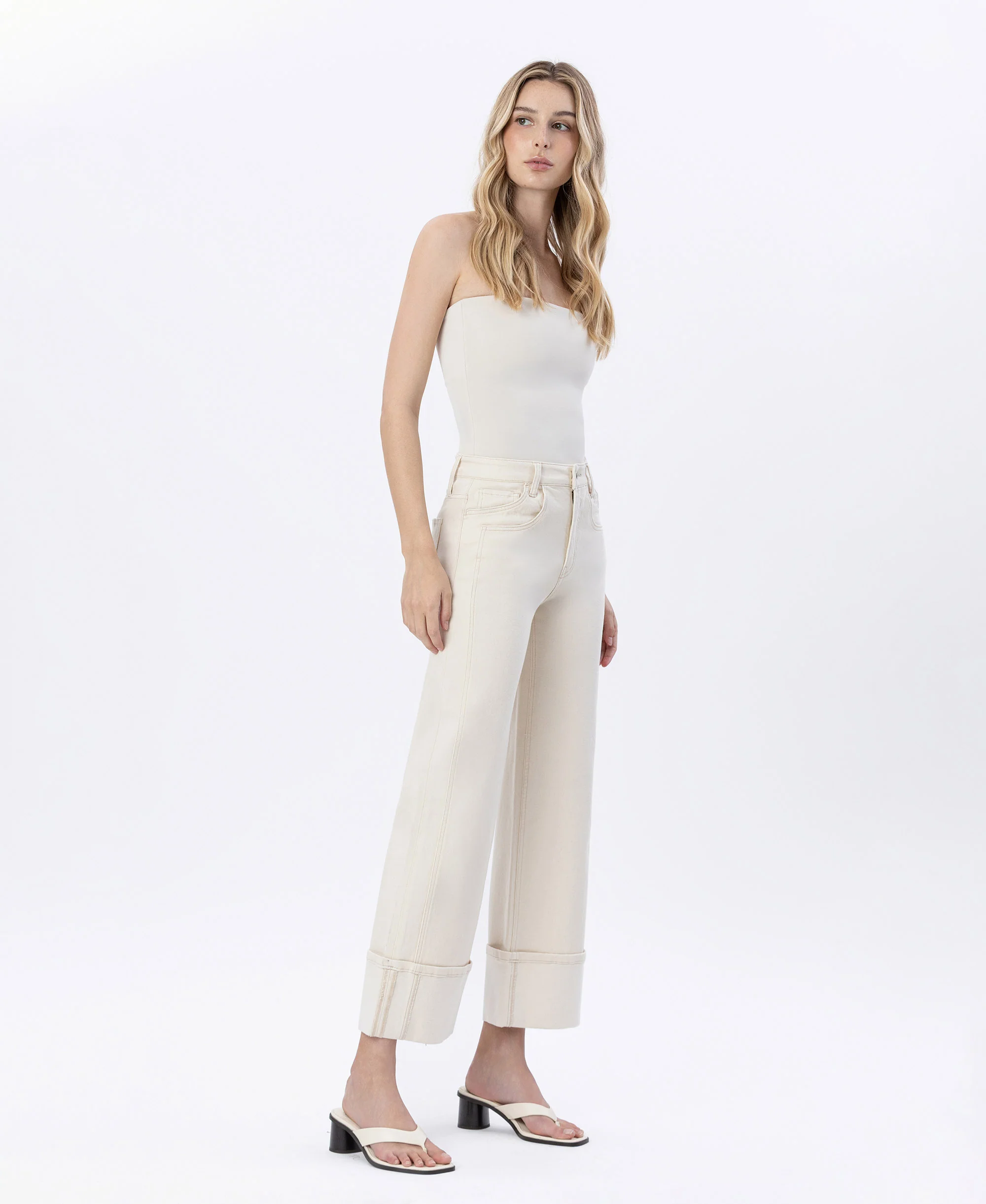 Radiant Symphony - Super High Rise Cuffed Wide Leg Jeans - Image 5
